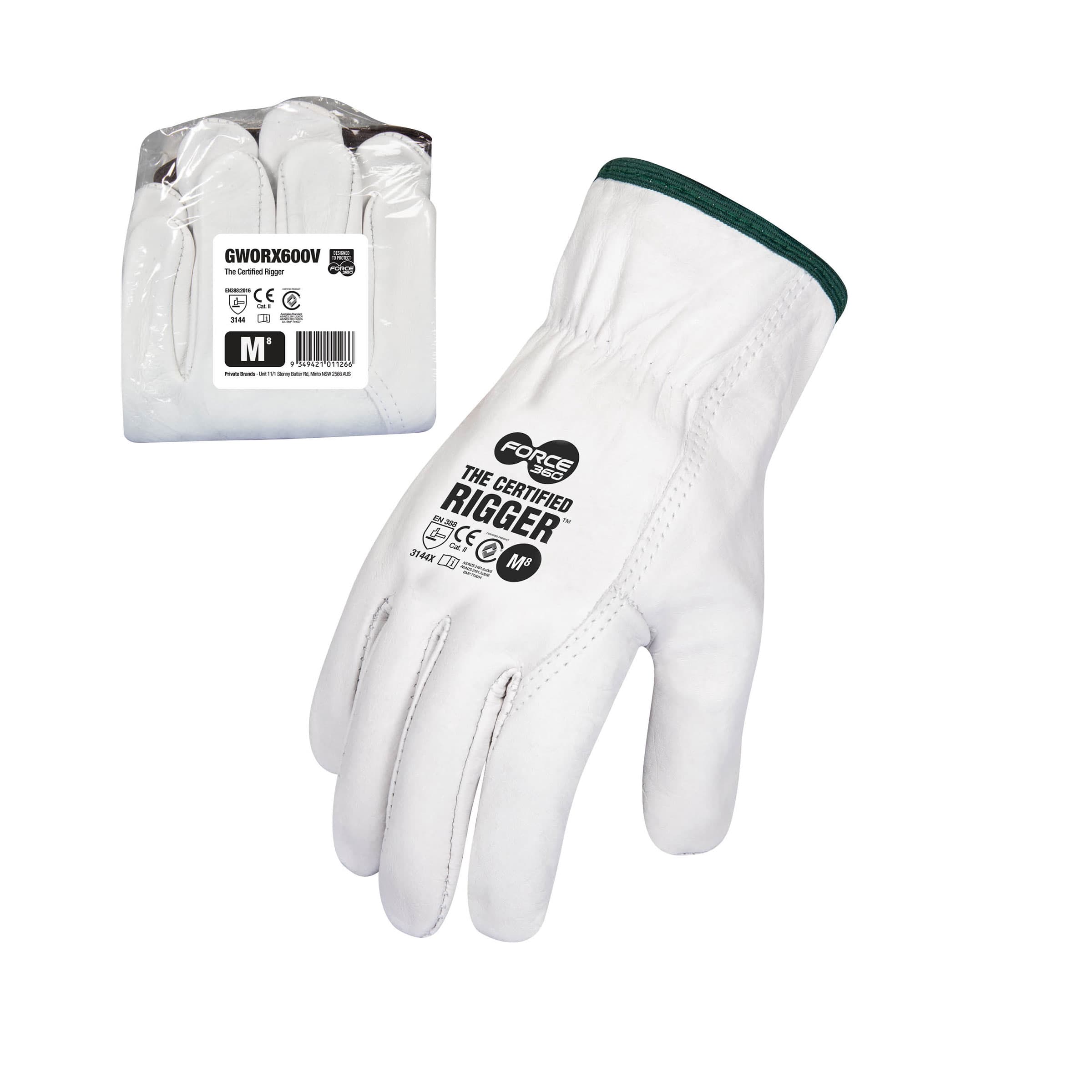 Force360 Cowhide Riggers Glove Vend Ready