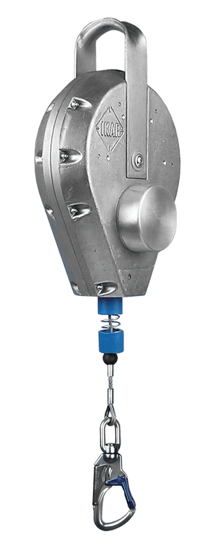 IKAR Fall Arrestor With Auto Controlled Descent And Handle (Aluminium Housing, Steel Cable Lifeline)