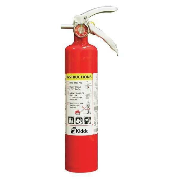 KIDDE Pro Plus Multi-Purpose Dry Chemical Fire Extinguisher - ABC Type, 2.5 lb (Average)