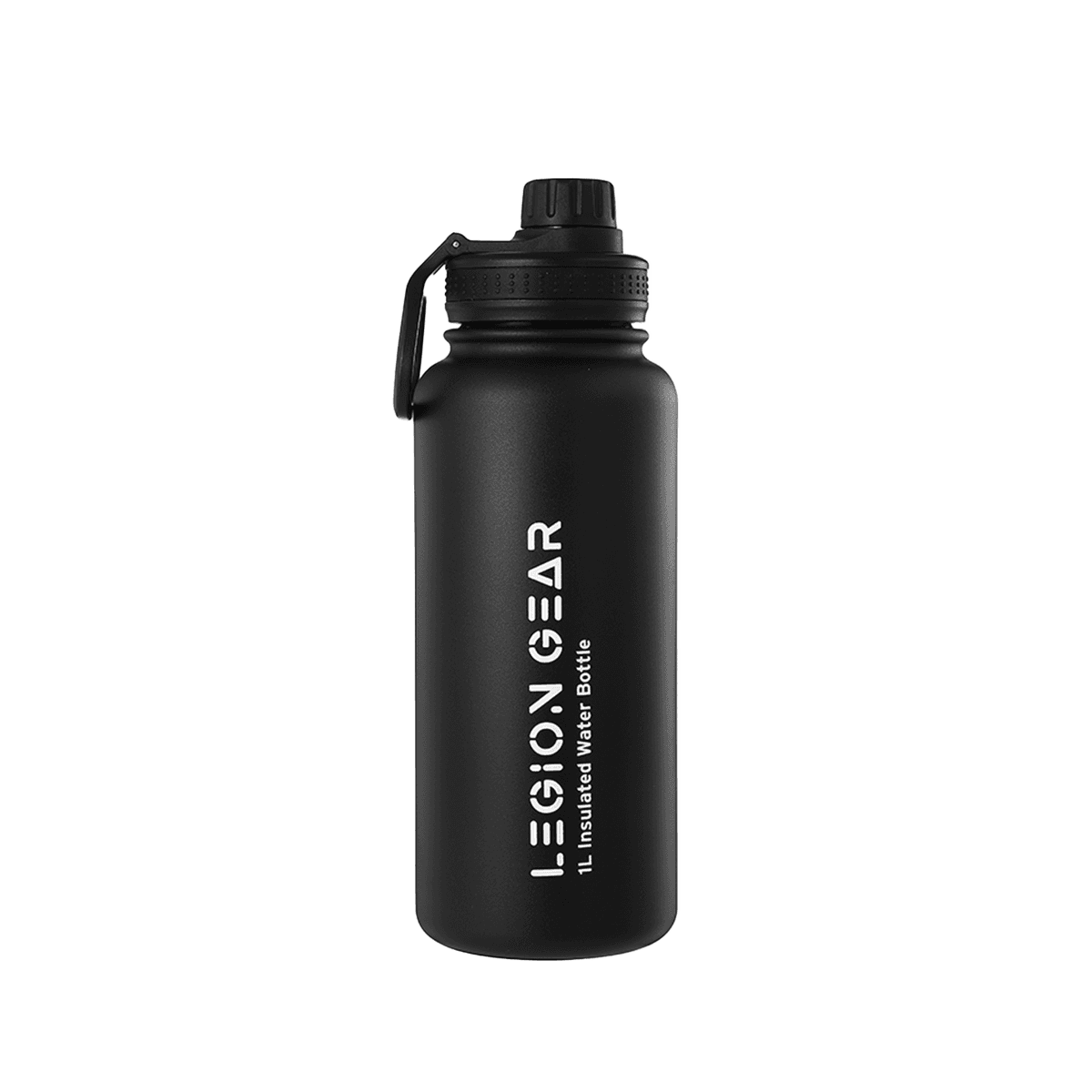 Legion Gear Stainless Steel Double Wall Vacuum Sealed Water Bottle - 1L Black_0