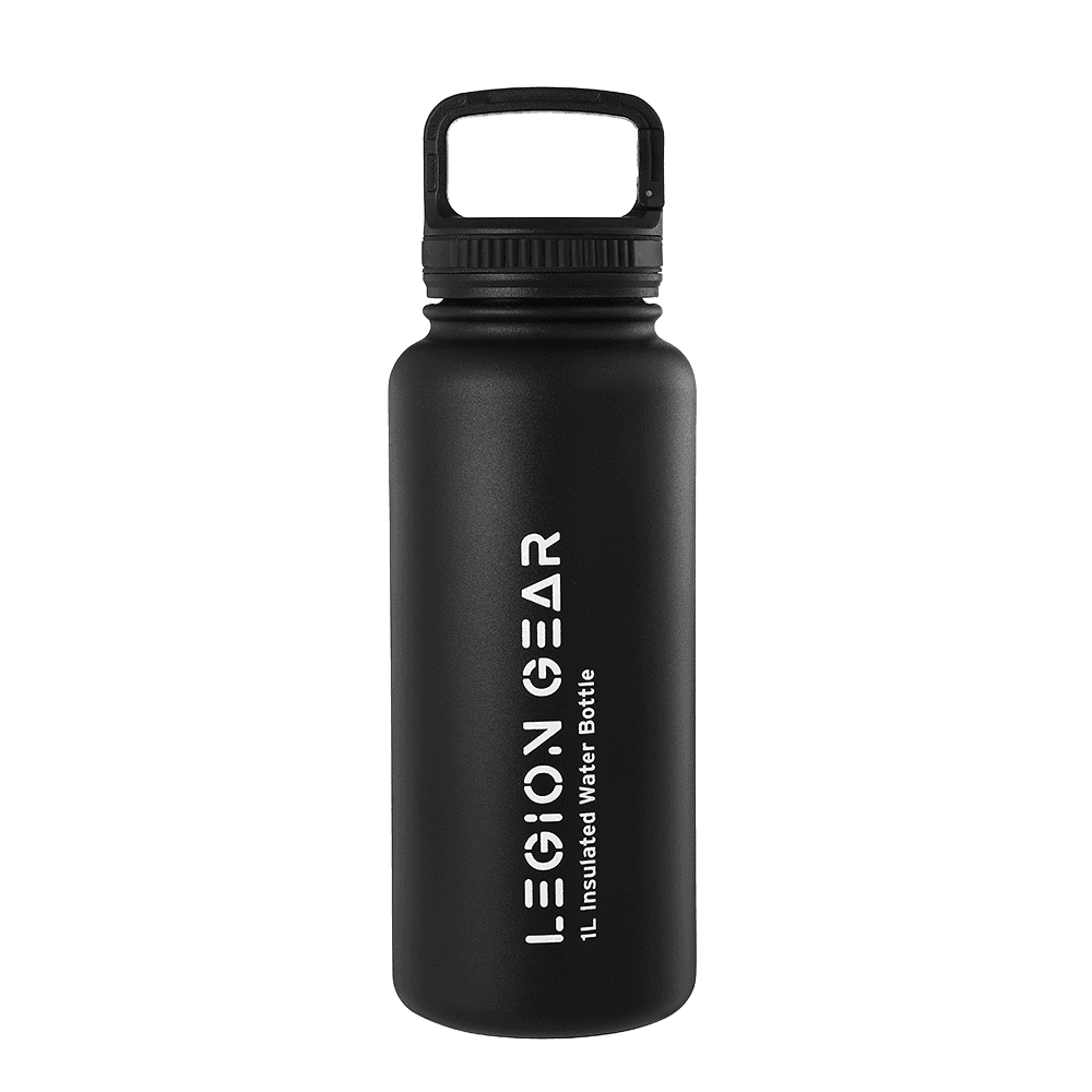 Legion Gear Stainless Steel Double Wall Vacuum Sealed Water Bottle - 1L Black_1