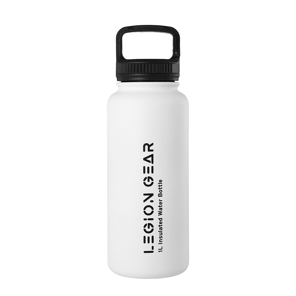 Legion Gear Stainless Steel Double Wall Vacuum Sealed Water Bottle - 1L White_0