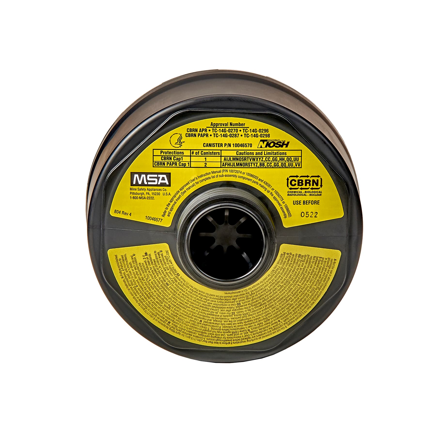 MSA Canister, Cbrn, Pkg, Threaded_4