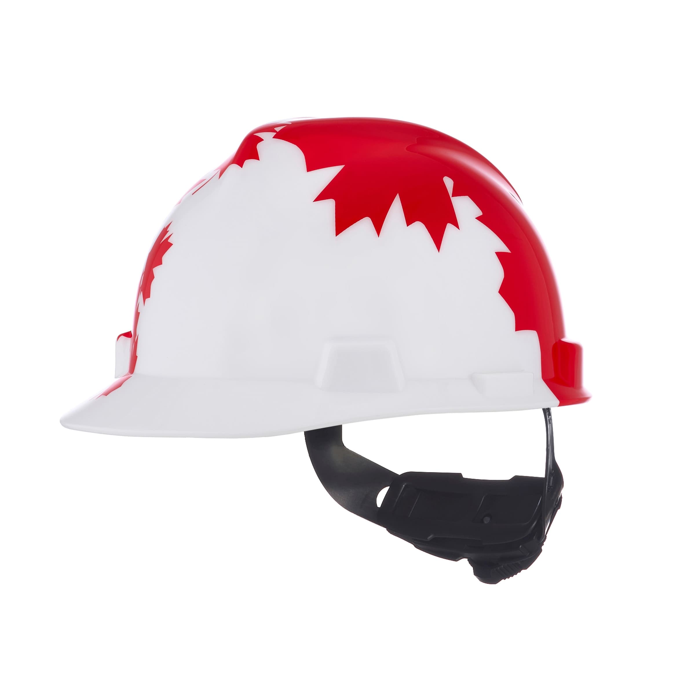 MSA Canadian Freedom Series V-Gard Protective Cap, White W/Red Maple Leaf