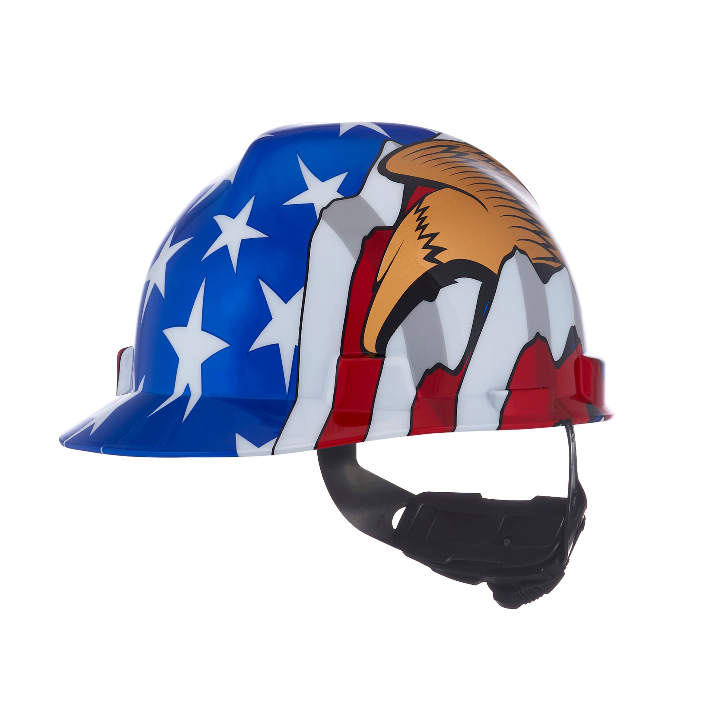 MSA American Freedom Series V-Gard Slotted Protective Cap, American Flag W/2 Eagles