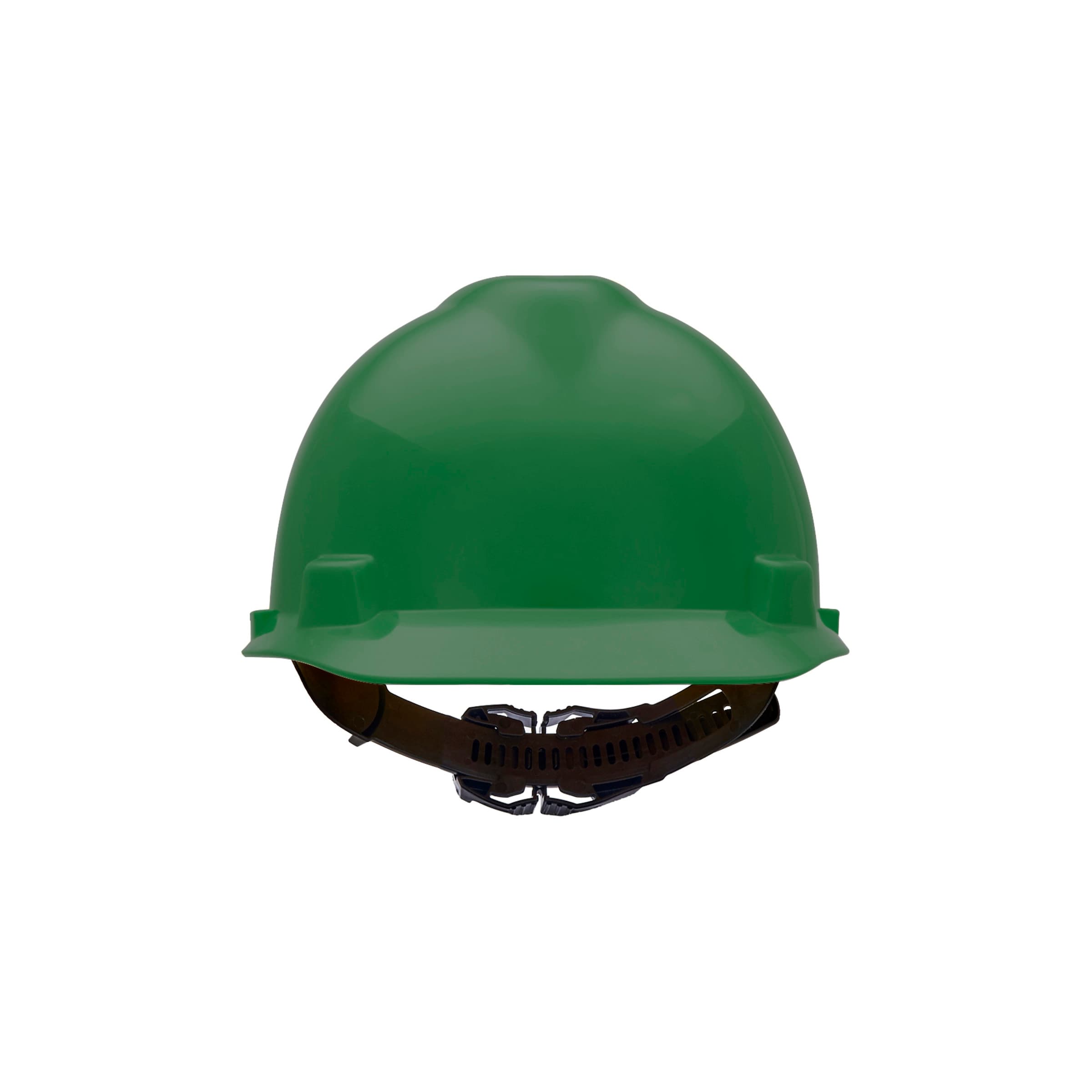 MSA V-Gard Slotted Cap, Green, W/1-Touch Suspension