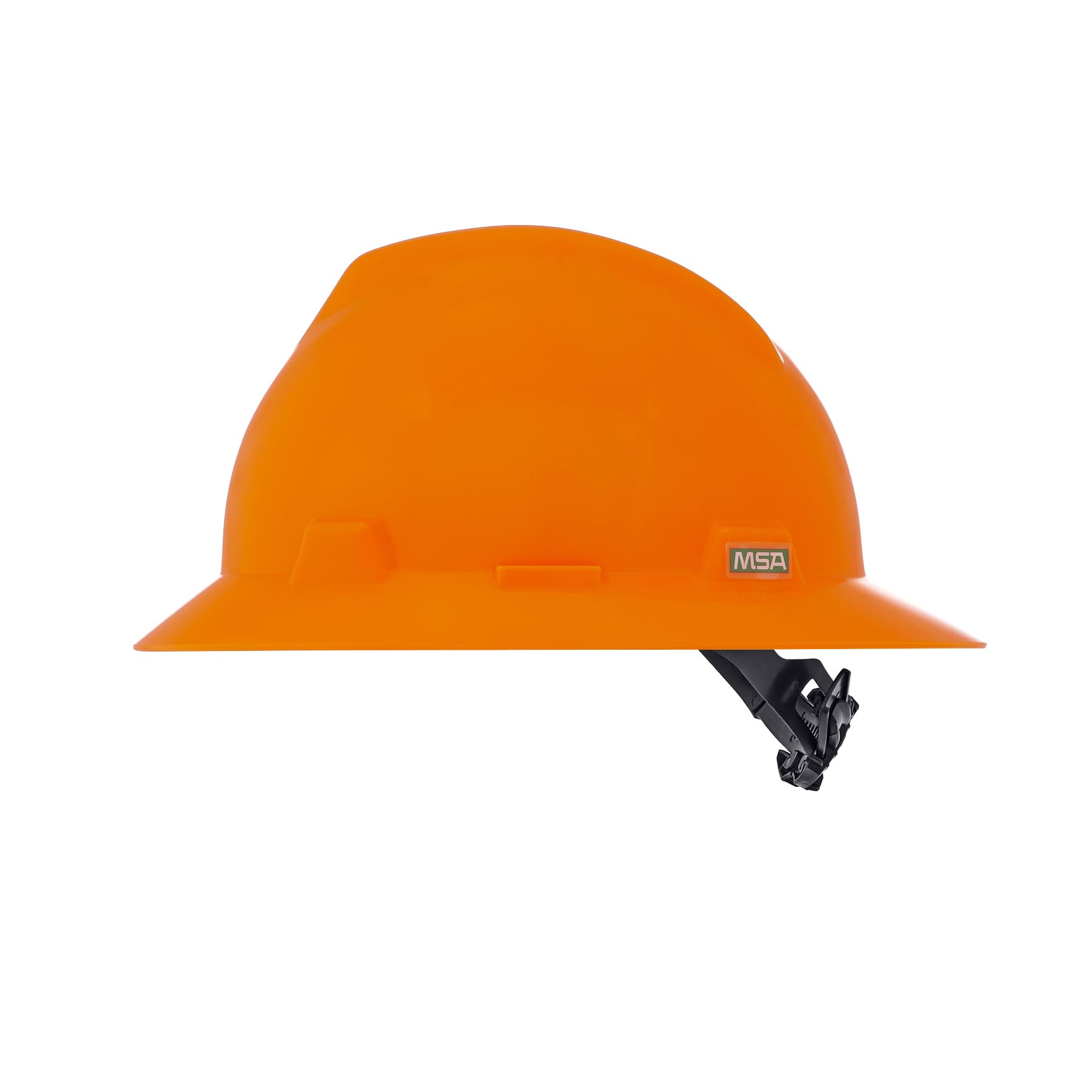 MSA V-Gard Slotted Full-Brim Hat, Hi-Viz Orange, W/1-Touch Suspension_6