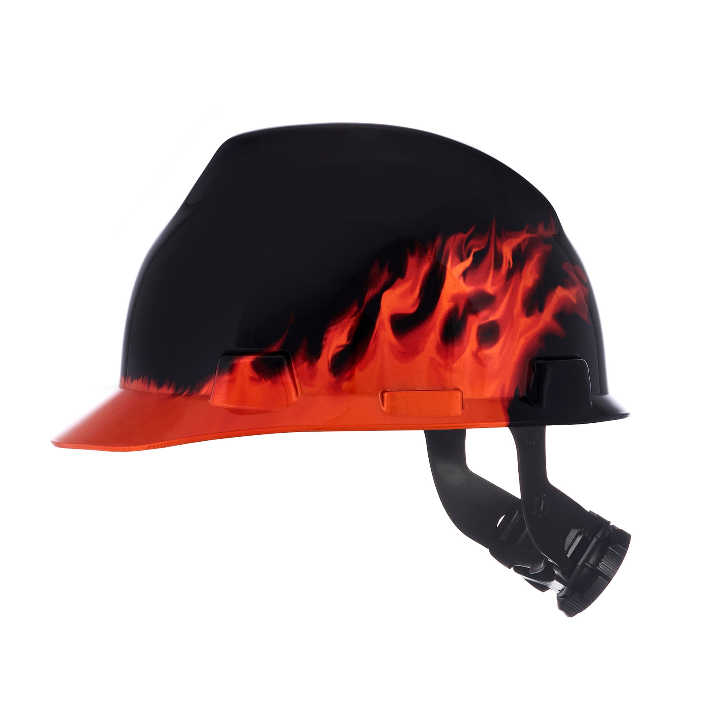 MSA Specialty V-Gard Protective Cap Black Fire - W/ Fas-Trac Suspension