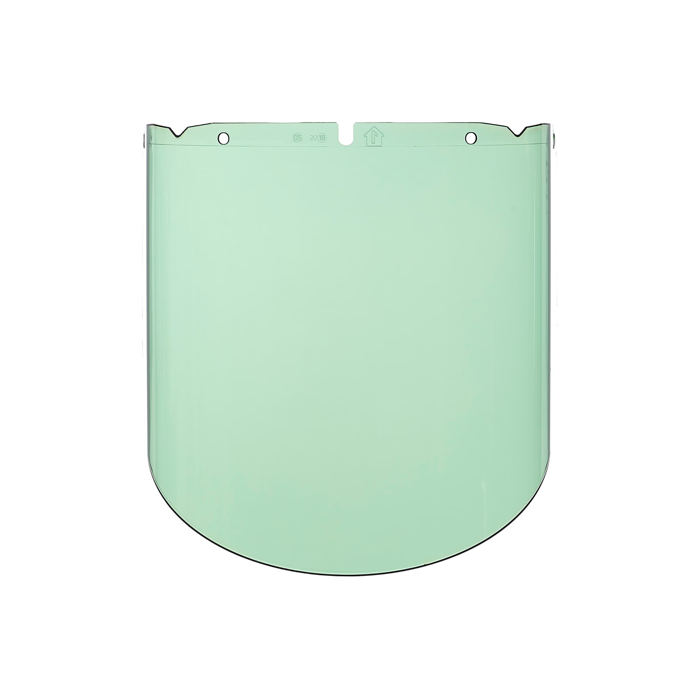 MSA V-Gard Visor, Pc, Green Tint, Molded, (9.25"X17"X.098"), Anti-Fog/Anti-Scratch