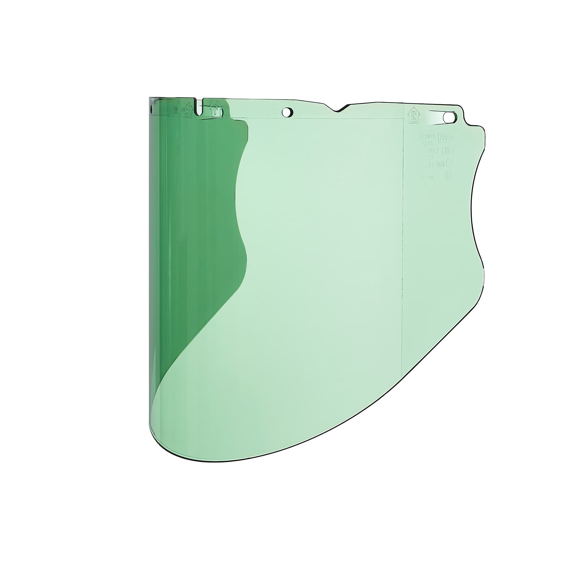 MSA V-Gard Visor, Pc, Green Tint, Molded, (9.25"X17"X.098"), Anti-Fog/Anti-Scratch_3