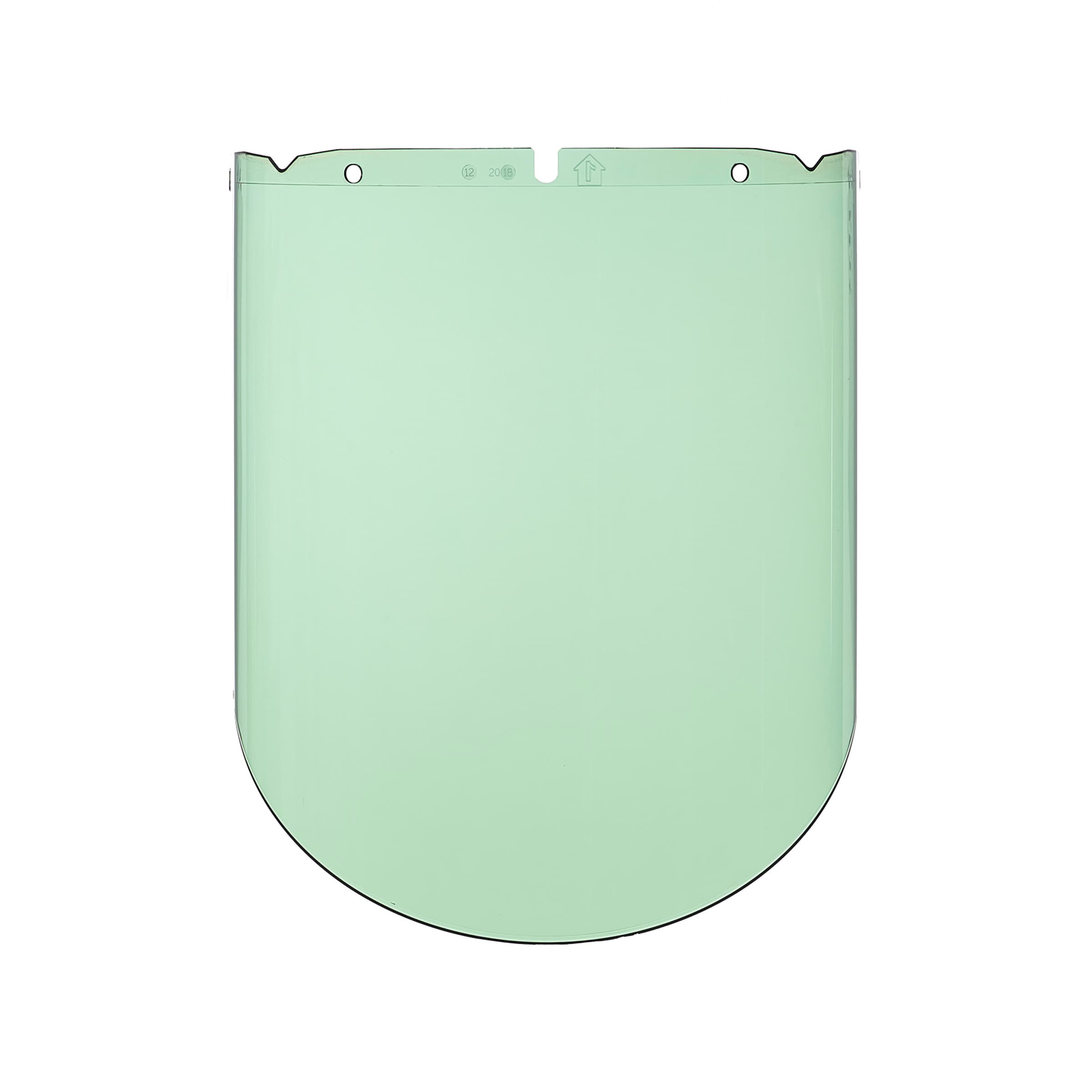 MSA V-Gard Visor, Pc, Green Tint, Molded, (10.375"X 17"X .098"), Anti-Fog/Anti-Scratch