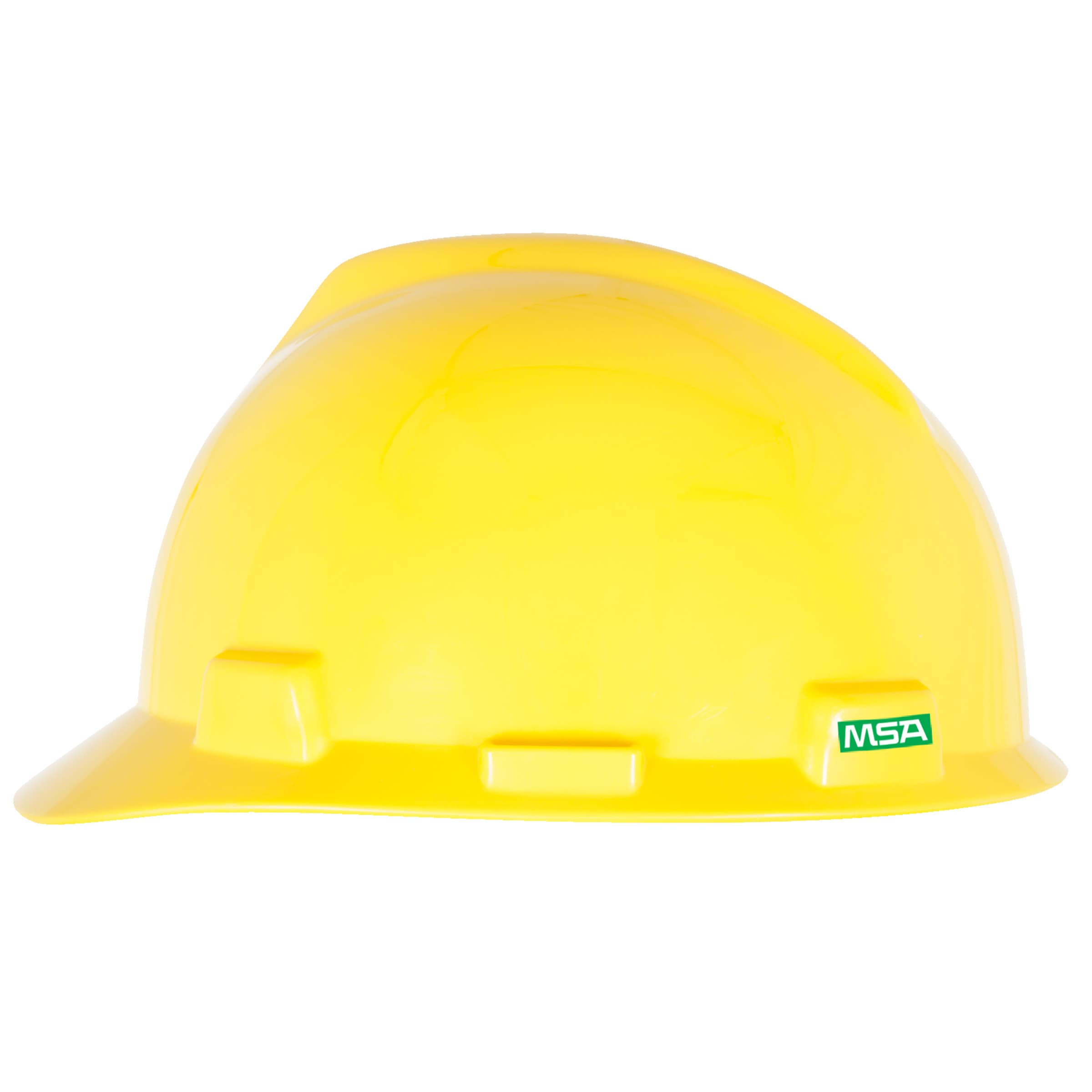 MSA V-Gard Green Slotted Cap, Yellow, 4-Point Fas-Trac Iii