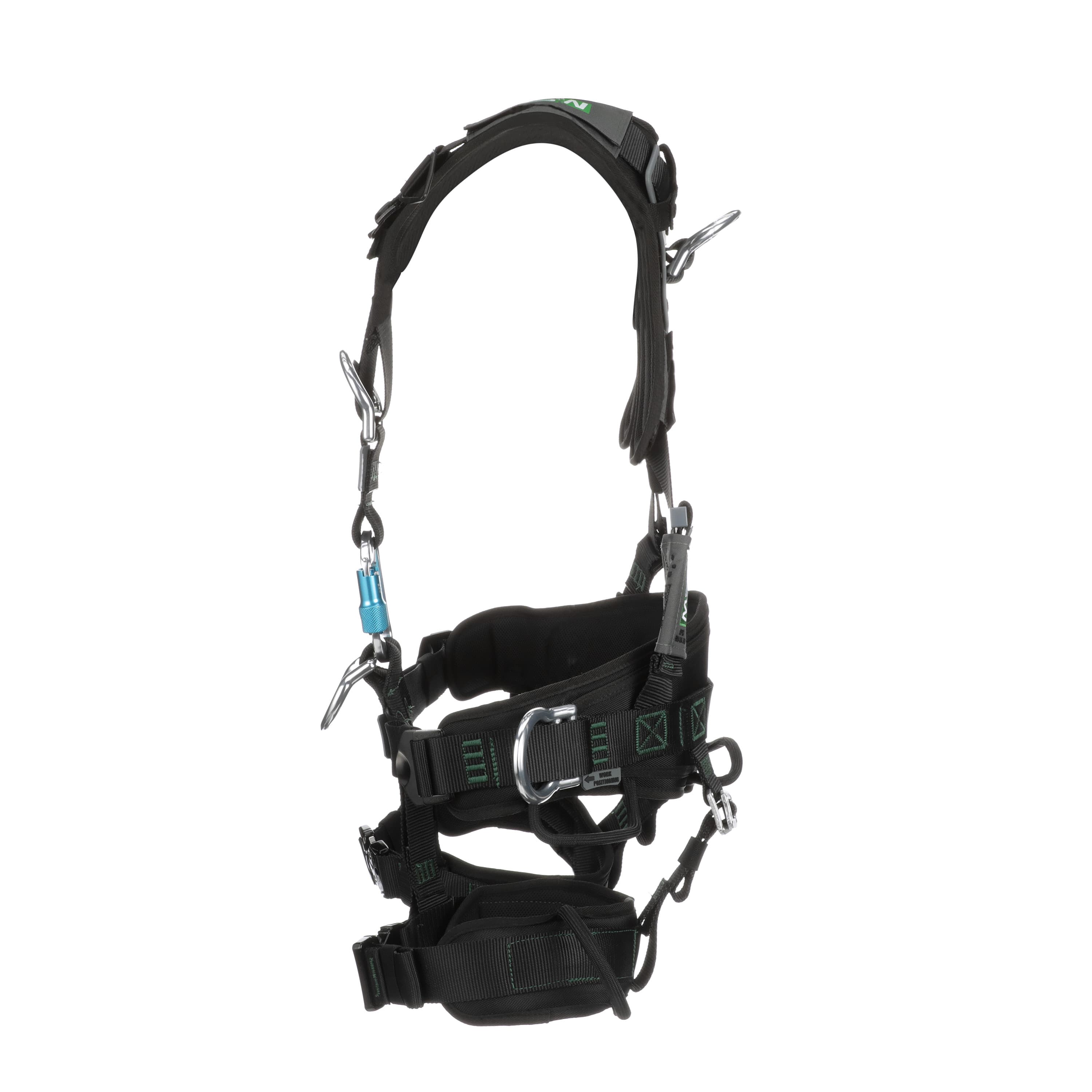 MSA Gravity Suspension Harness, Aluminum Back, Front, Ventral & Hip D-Rings, Lumbar, Shoulder & Leg Padding, Black Web, Medium_1