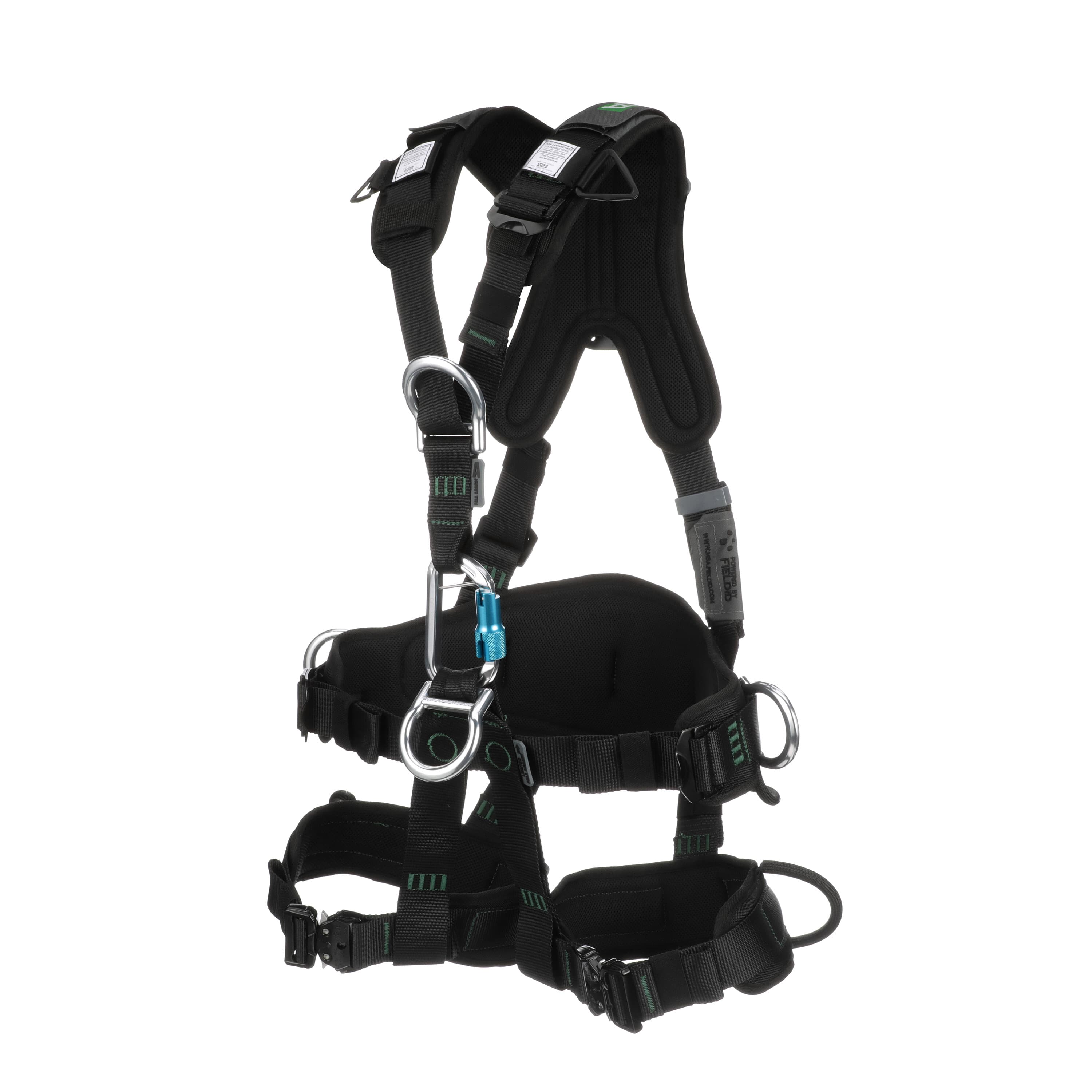 MSA Gravity Suspension Harness, Aluminum Back, Front, Ventral & Hip D-Rings, Lumbar, Shoulder & Leg Padding, Black Web, Medium_3