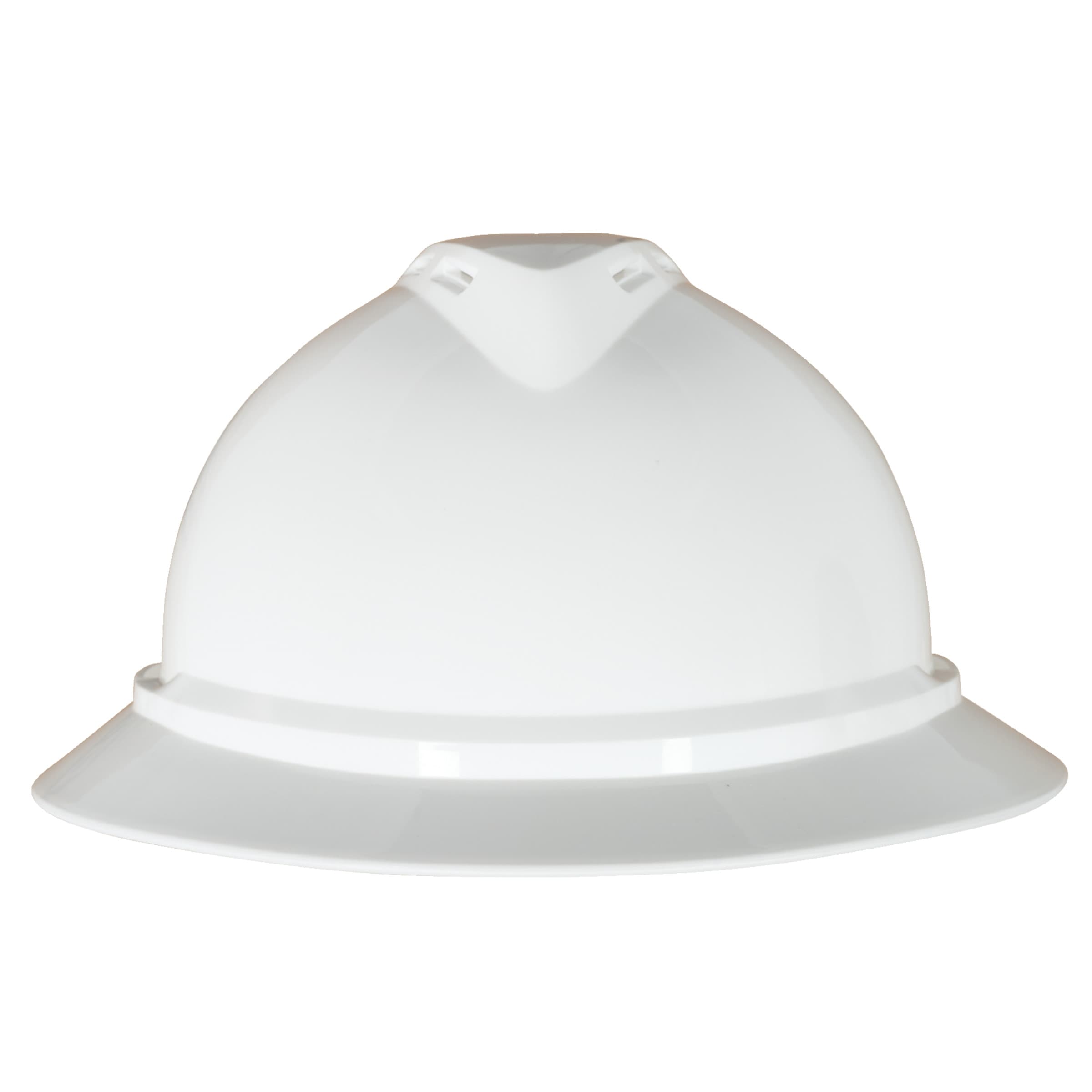 MSA V-Gard 500 Hat, White Vented, 6-Point Fas-Trac Iii
