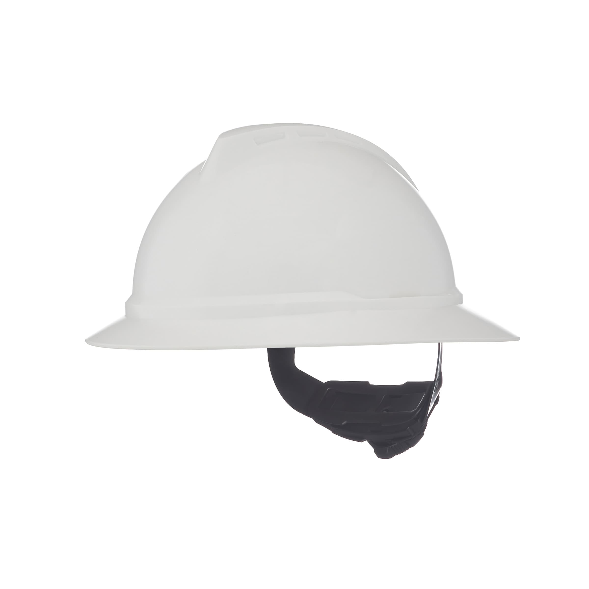 MSA V-Gard 500 Hat, White Non-Vented, 4-Point Fas-Trac Iii