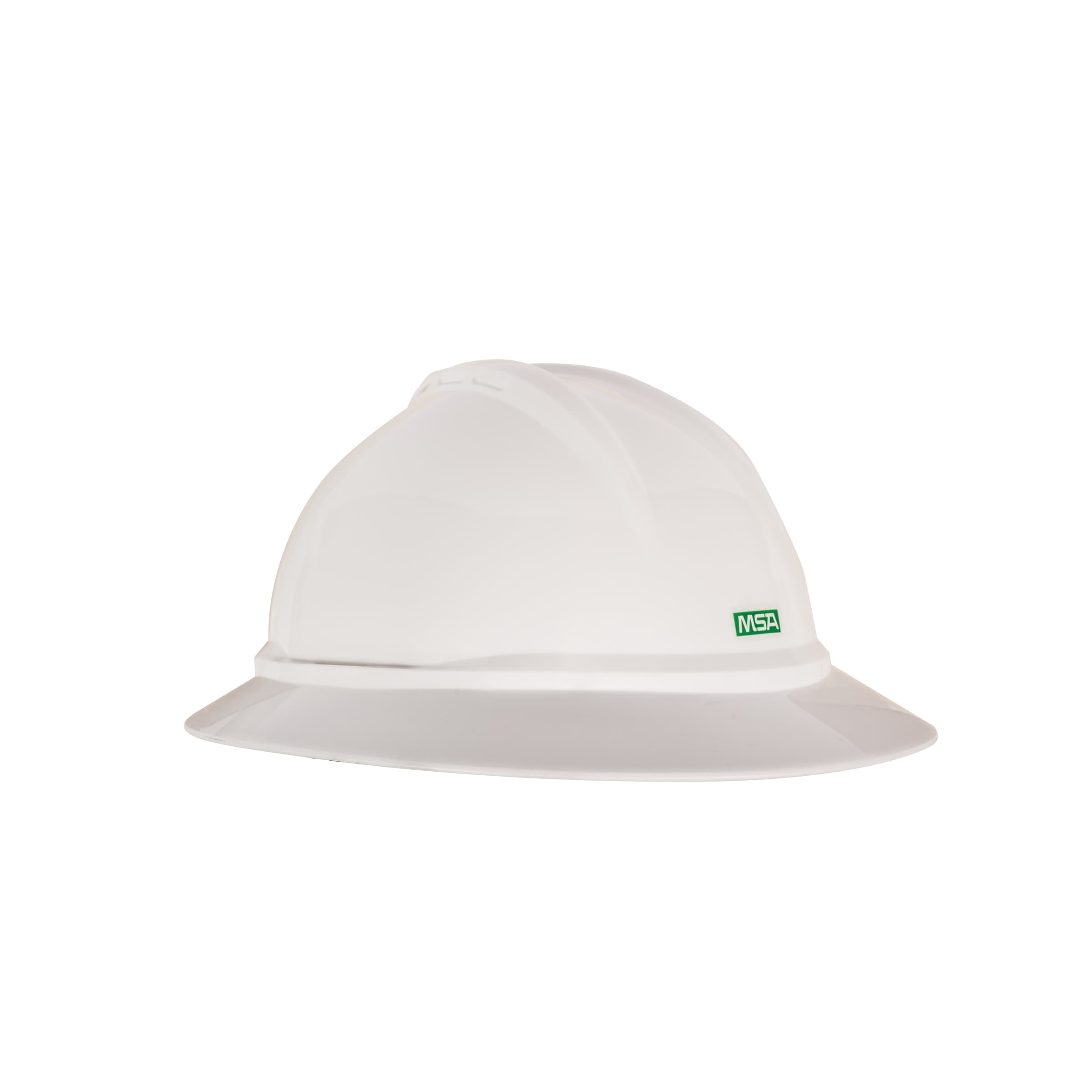 MSA V-Gard 500 Hat, White Non-Vented, 6-Point Fas-Trac Iii