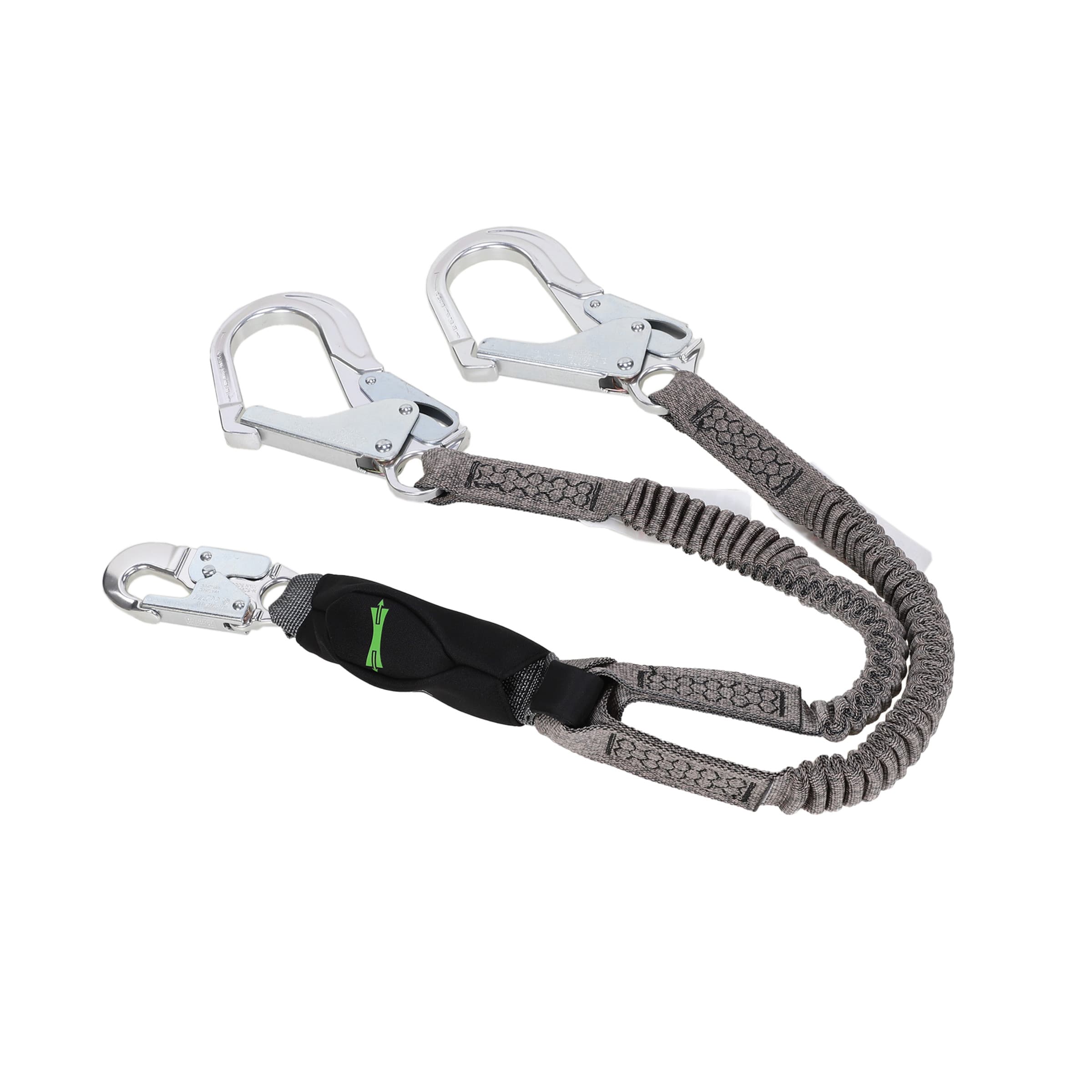 MSA V-Series Stretch Twin-Leg Energy Absorbing Lanyard, 6',36Cl Large Snaphooks