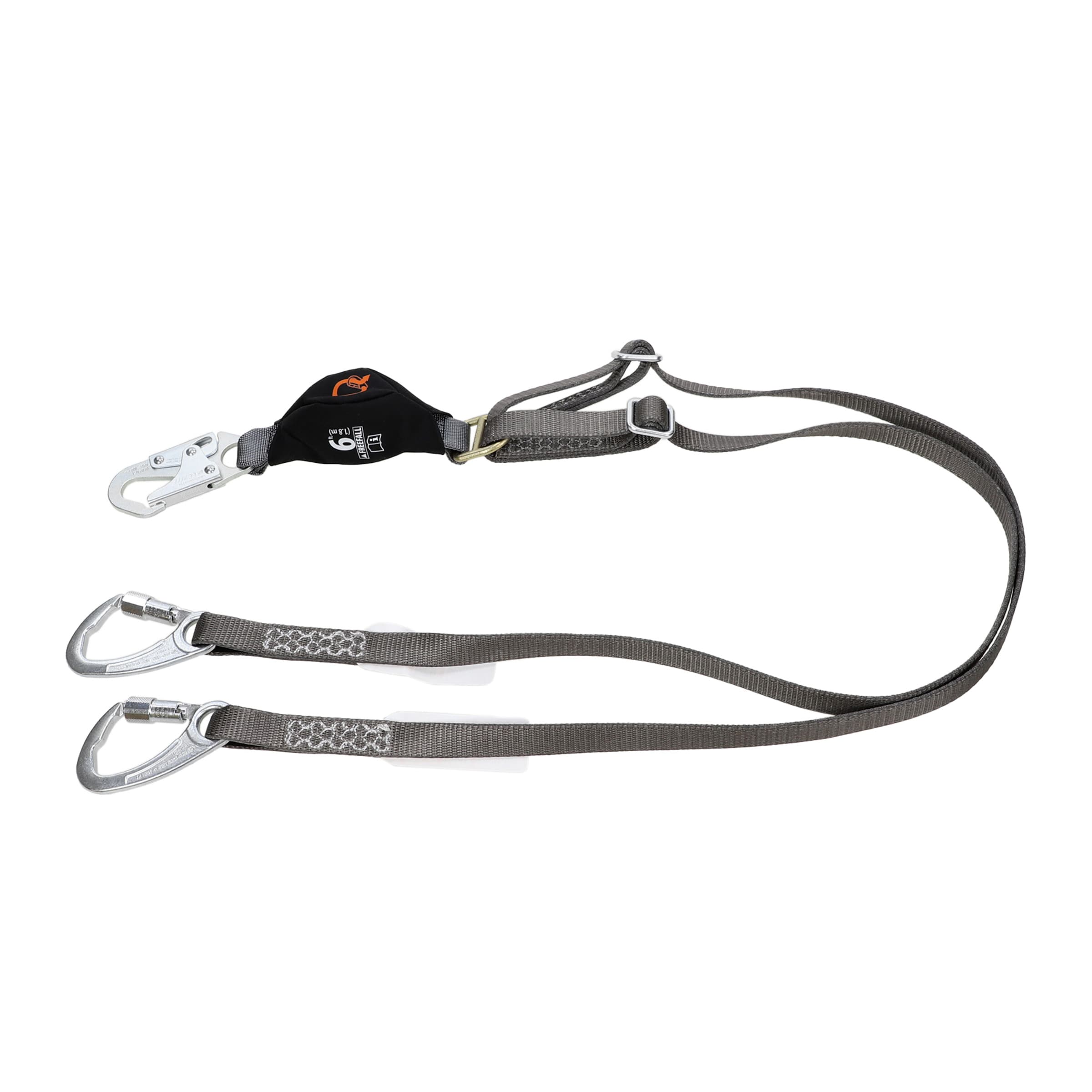 MSA V-Series Tieback Twin-Leg Energy Absorbing 6' Tie-Back Lanyard, Ansi Z359.13-2013