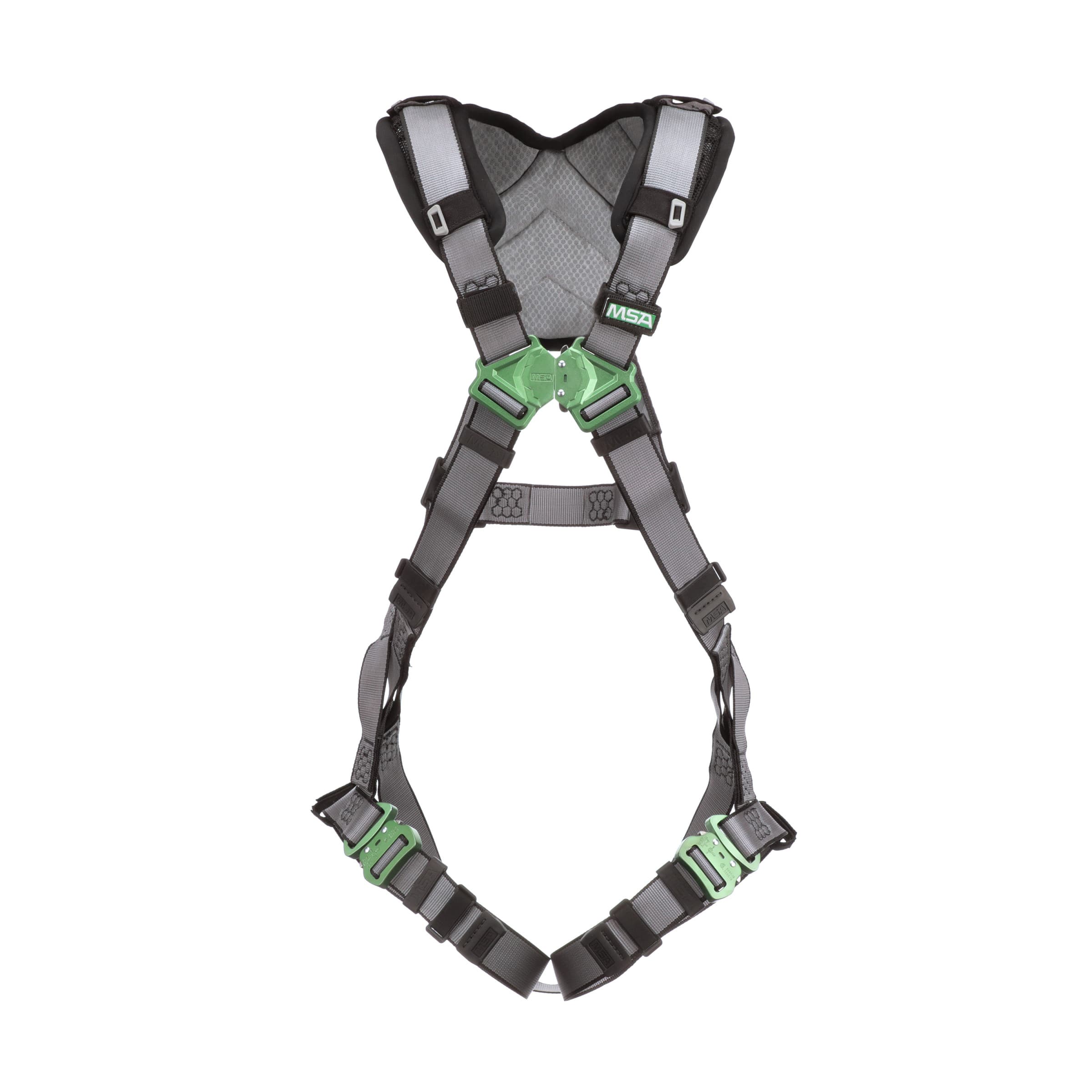 MSA V-Fit Harness, Extra Large, Back D-Ring, Quick-Connect Leg Straps, Shoulder Padding