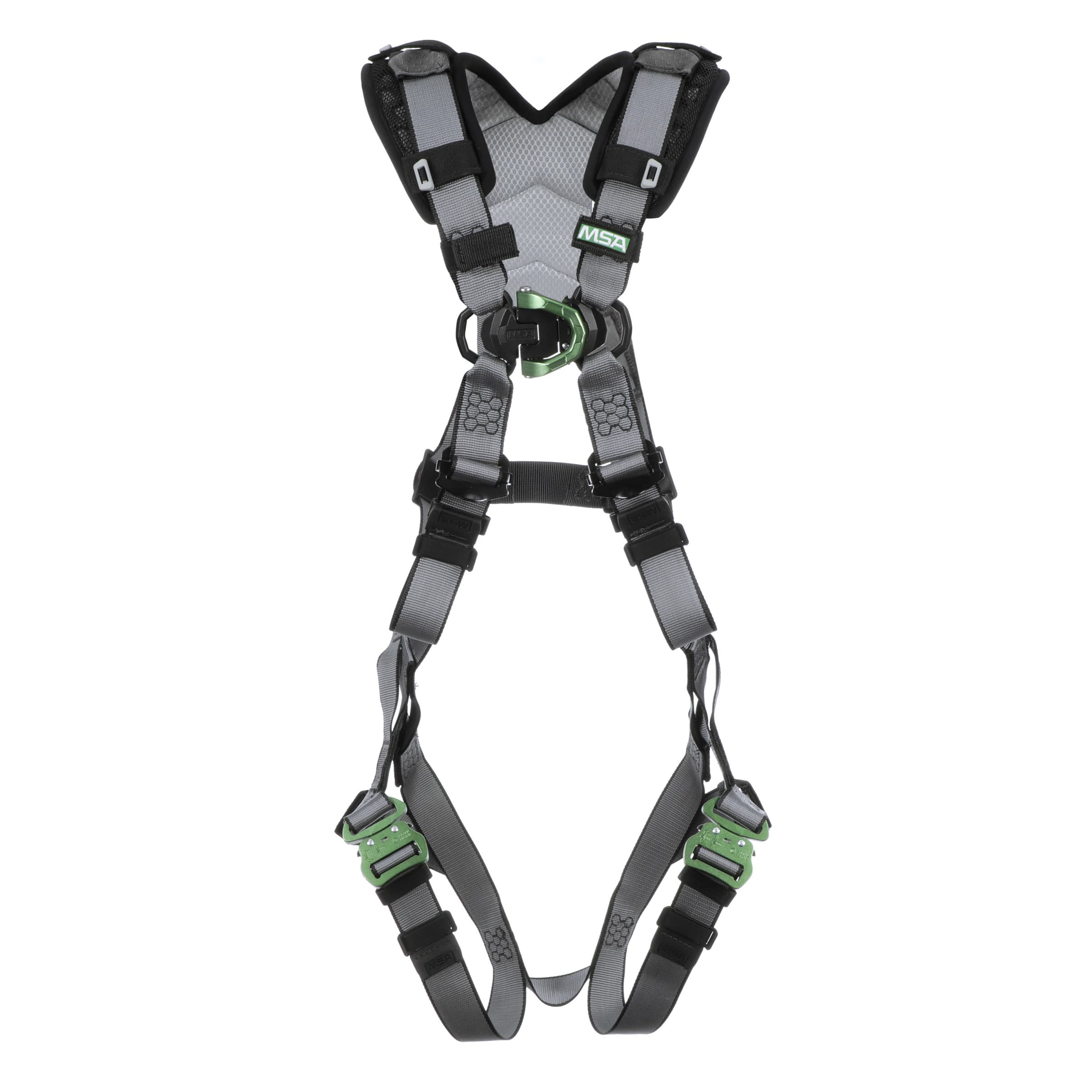 MSA V-Fit Harness, Super Extra Large, Back & Chest D-Rings, Quick-Connect Leg Straps, Shoulder Padding