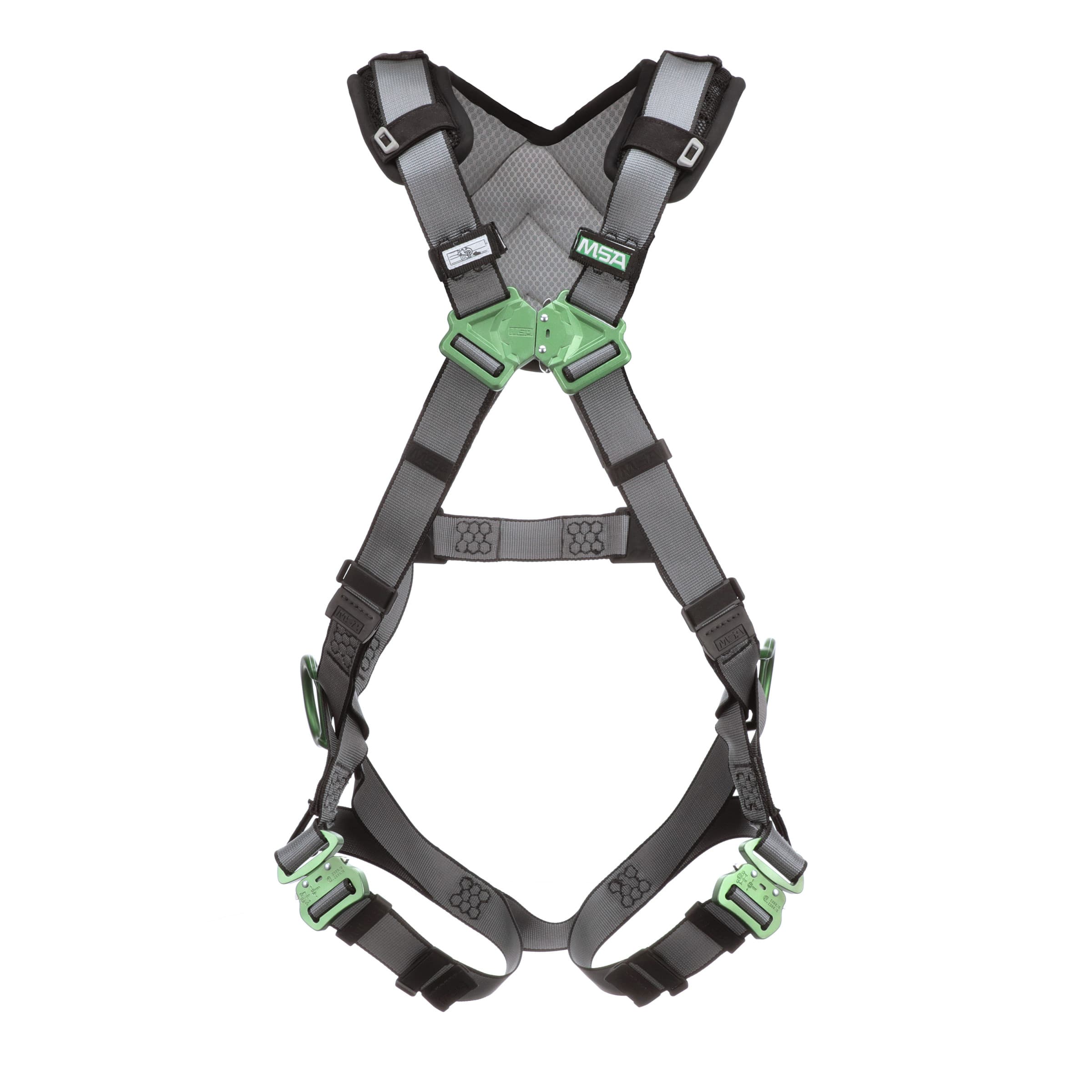 MSA V-Fit Harness, Standard, Back & Hip D-Rings, Quick-Connect Leg Straps, Shoulder Padding