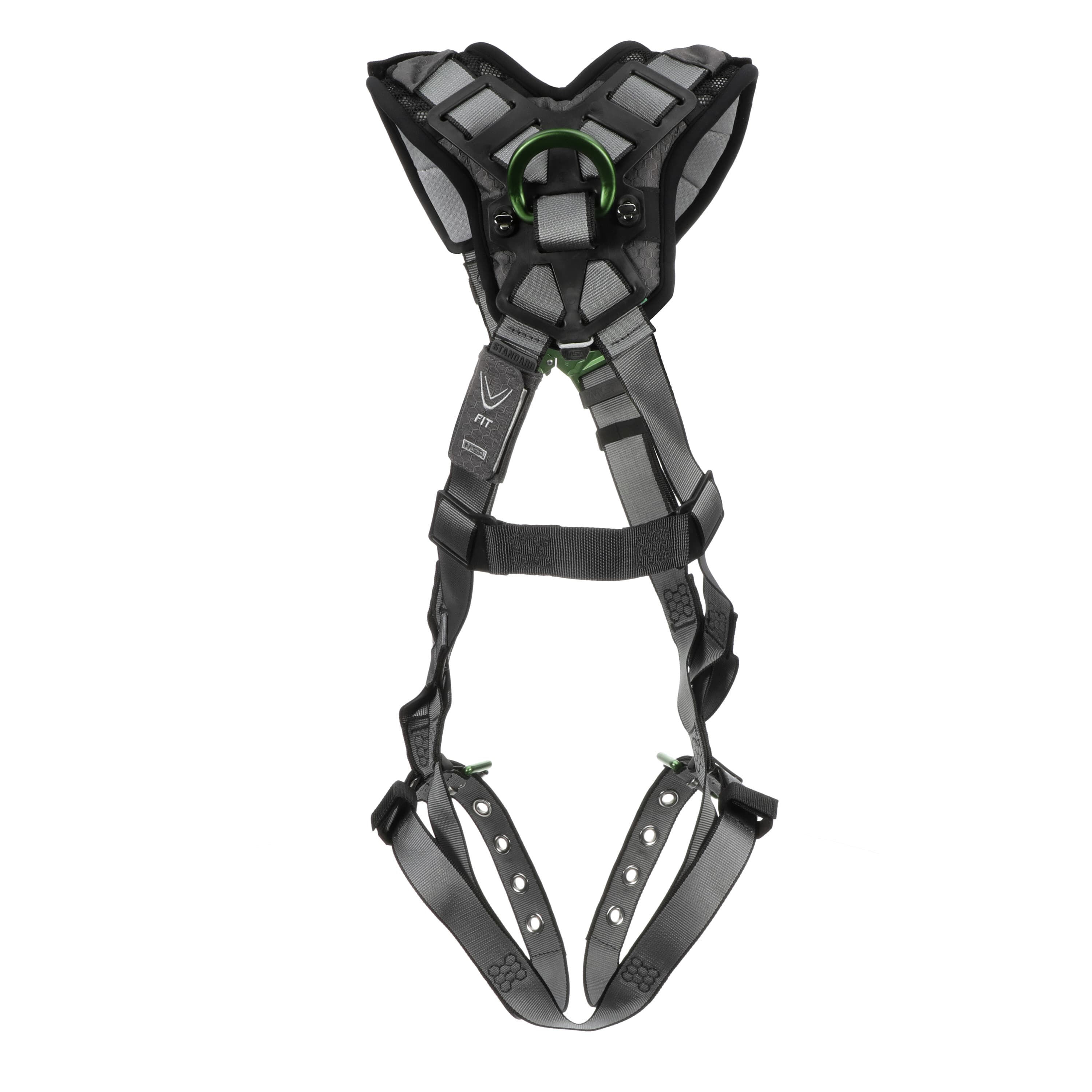 MSA V-Fit Harness, Super Extra Large, Back D-Ring, Tongue Buckle Leg Straps, Shoulder Padding_1