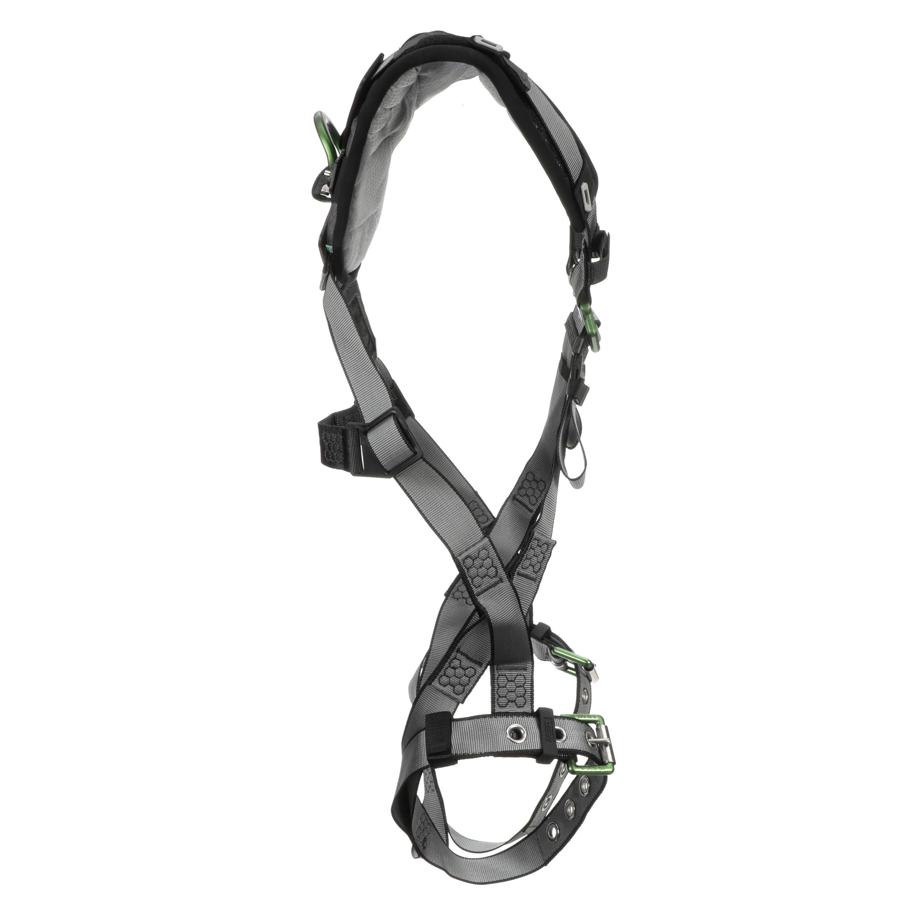 MSA V-Fit Harness, Super Extra Large, Back D-Ring, Tongue Buckle Leg Straps, Shoulder Padding_12