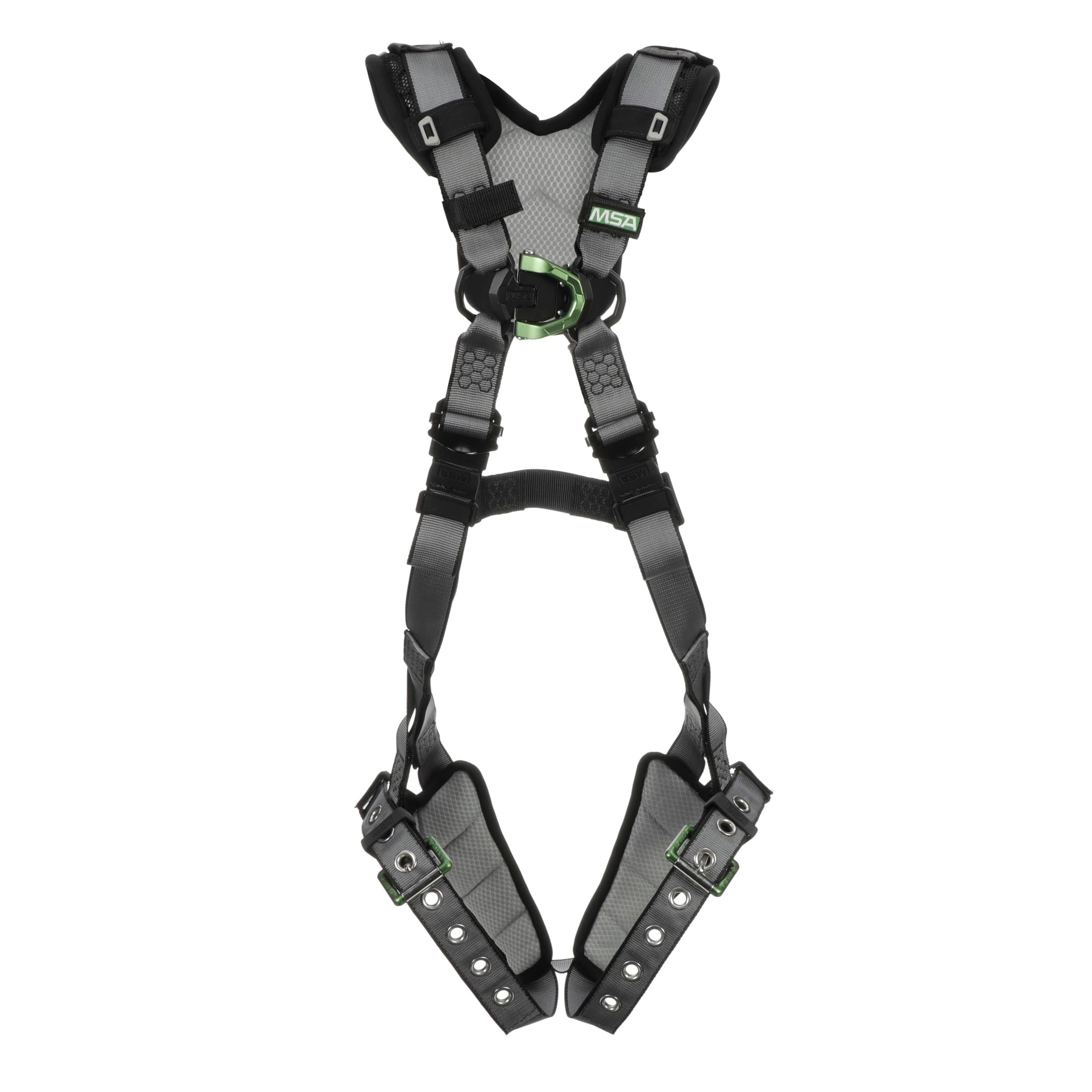 MSA V-Fit Harness, Super Extra Large, Back & Chest D-Rings, Tongue Buckle Leg Straps, Shoulder Padding