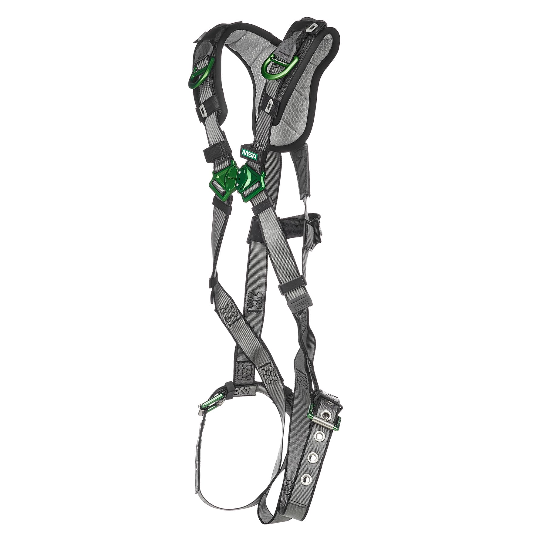 MSA V-Fit Harness, Super Extra Large, Back & Shoulder D-Rings, Tongue Buckle Leg Straps, Shoulder Padding_11