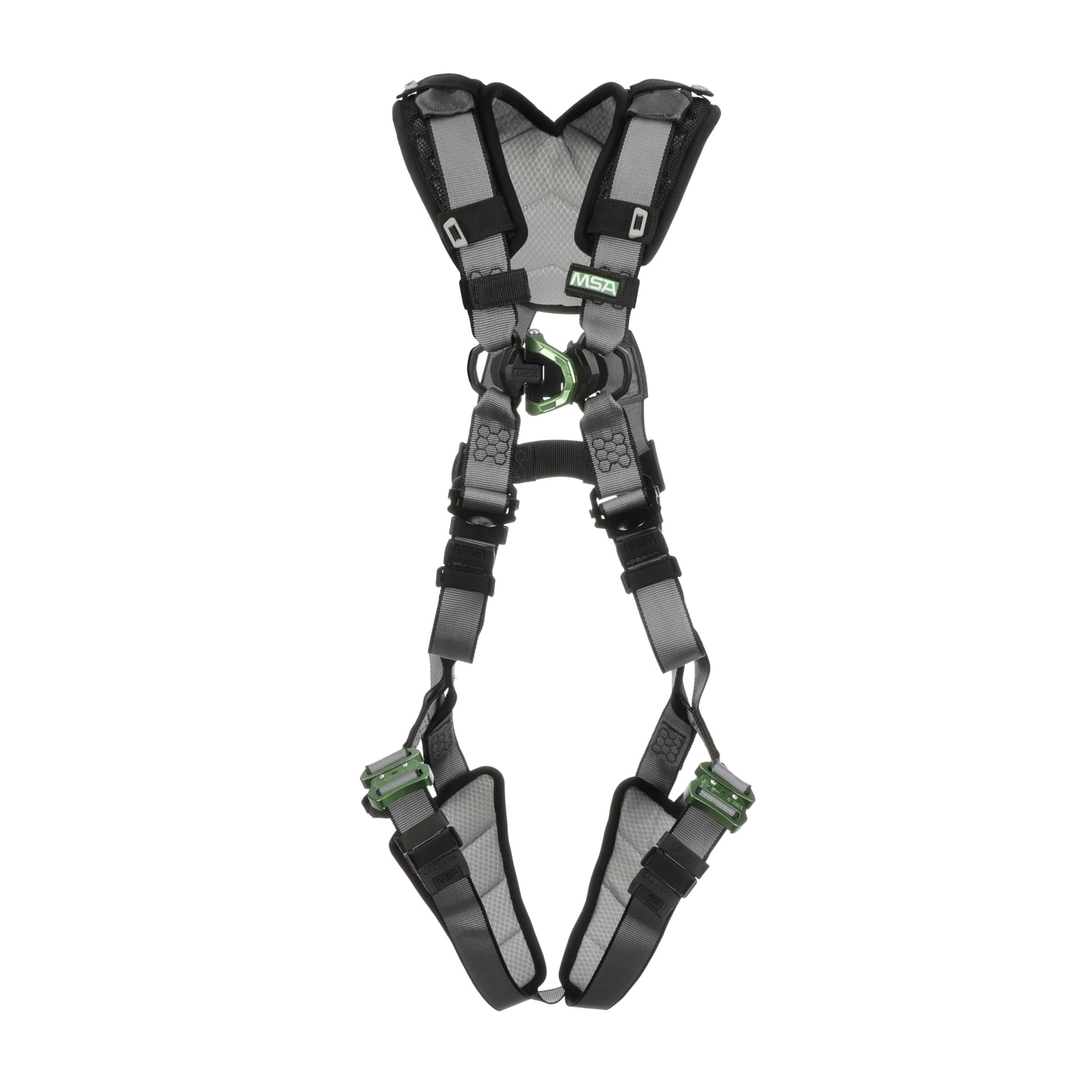 MSA V-Fit Harness, Extra Large, Back D-Ring, Quick-Connect Leg Straps, Shoulder & Leg Padding