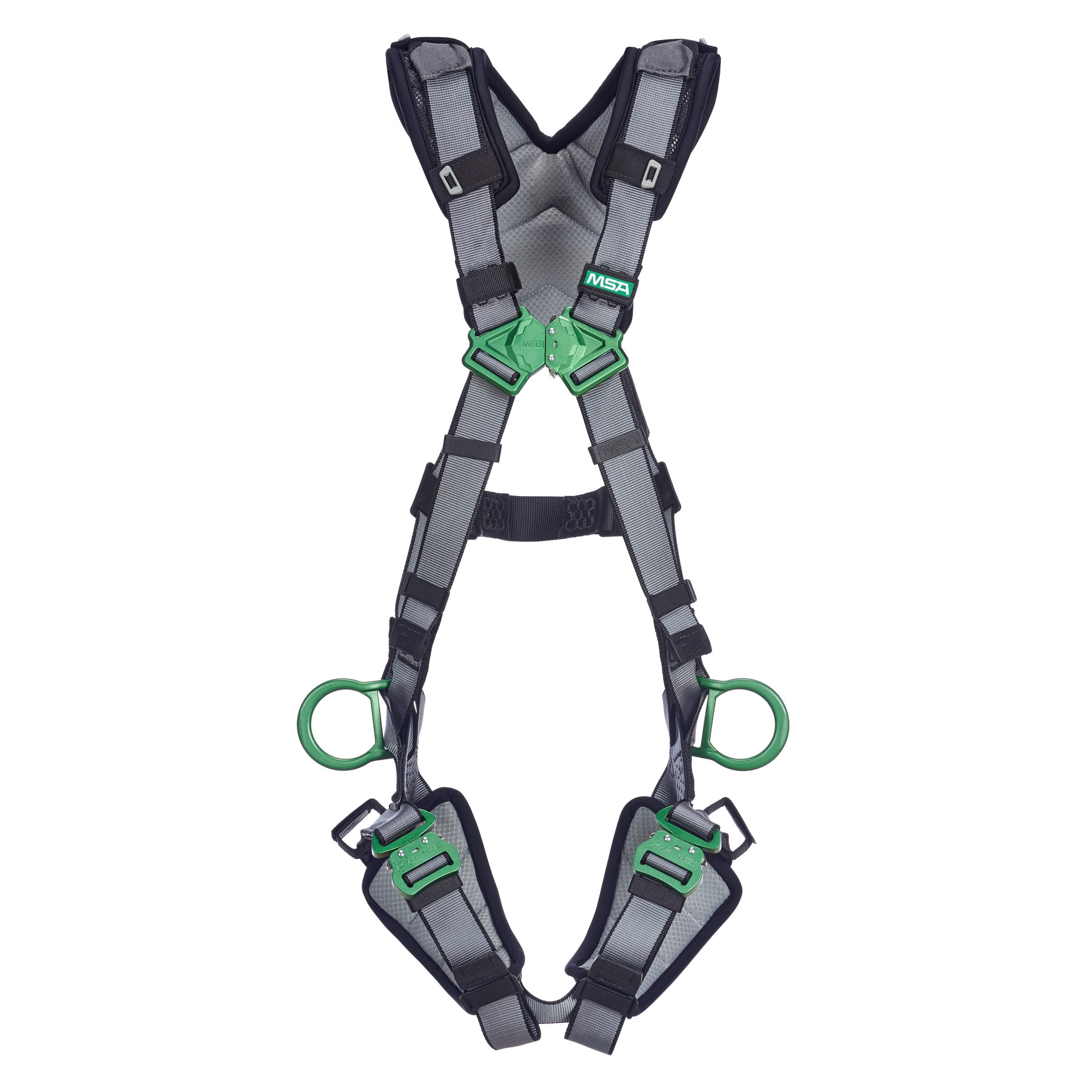 MSA V-Fit Harness, Standard, Back & Hip D-Rings, Quick-Connect Leg Straps, Shoulder & Leg Padding