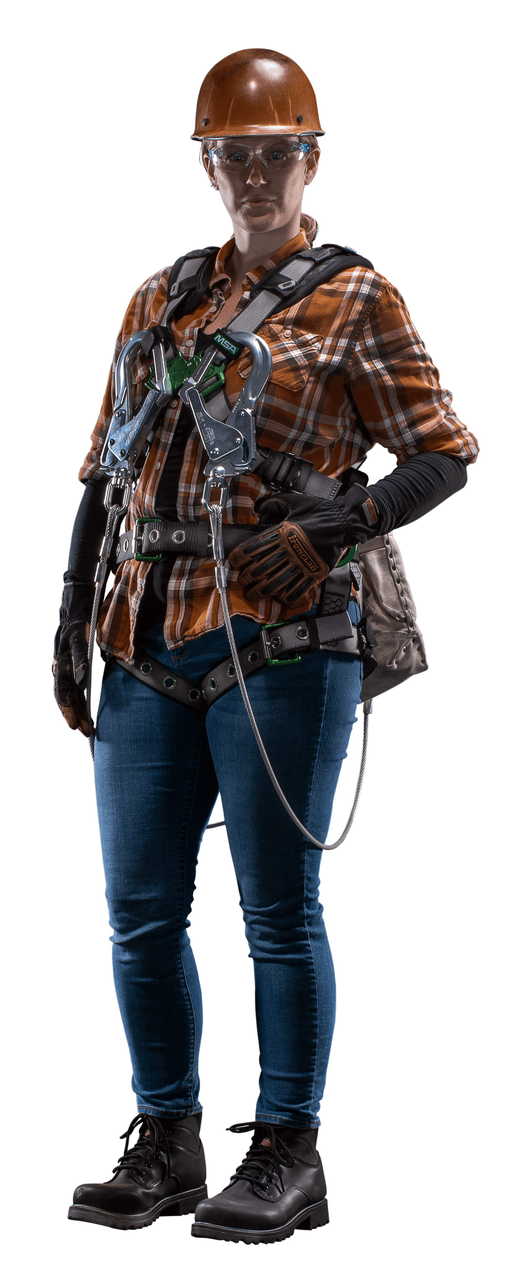 MSA V-Fit Construction Harness, Standard, Back, Hip & Shoulder D-Rings, Tongue Buckle Leg Straps, Shoulder Padding_4