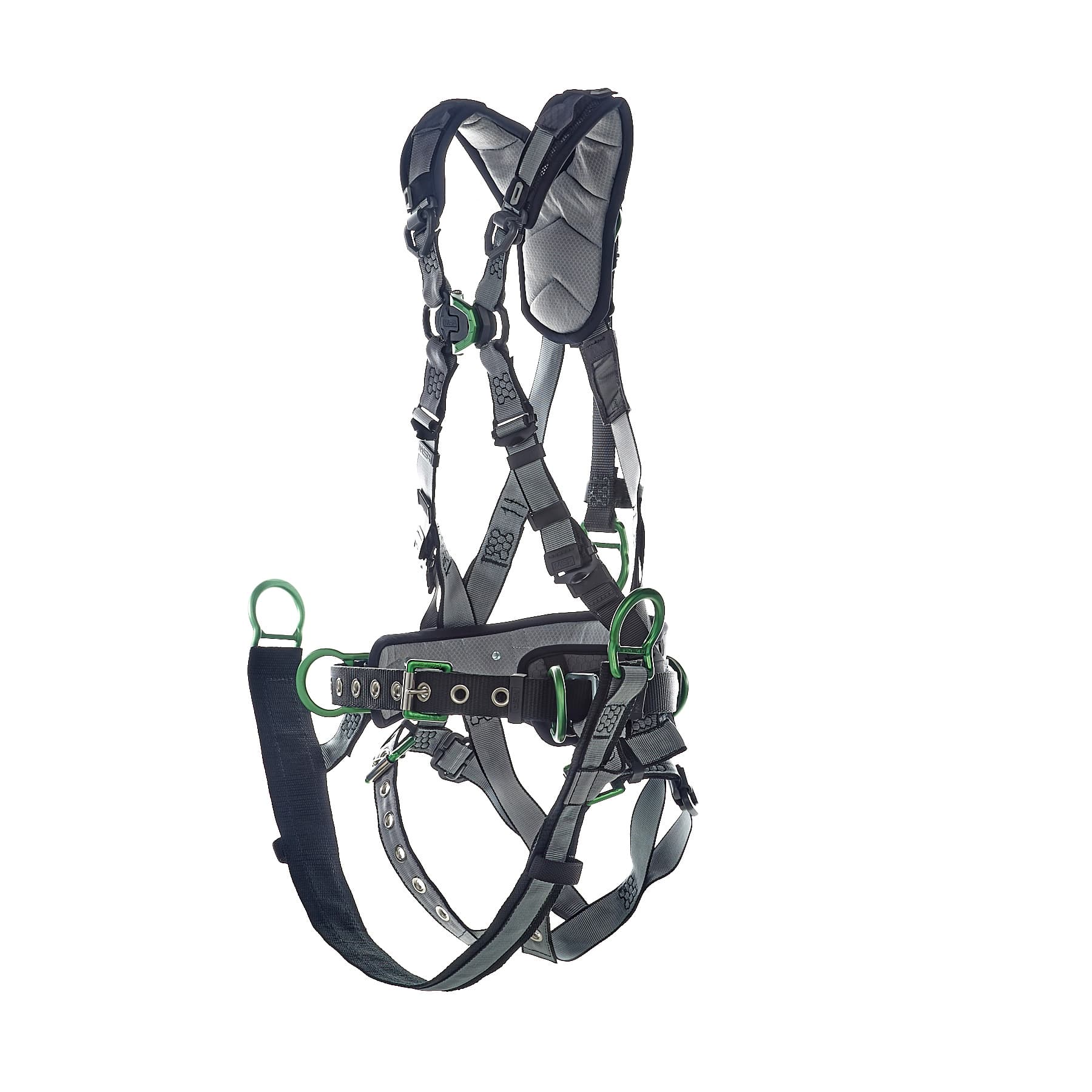 MSA V-Fit Derrick Harness, Extra Large, Back, Chest & Hip D-Rings, Tongue Buckle Leg Straps, Shoulder Padding_6