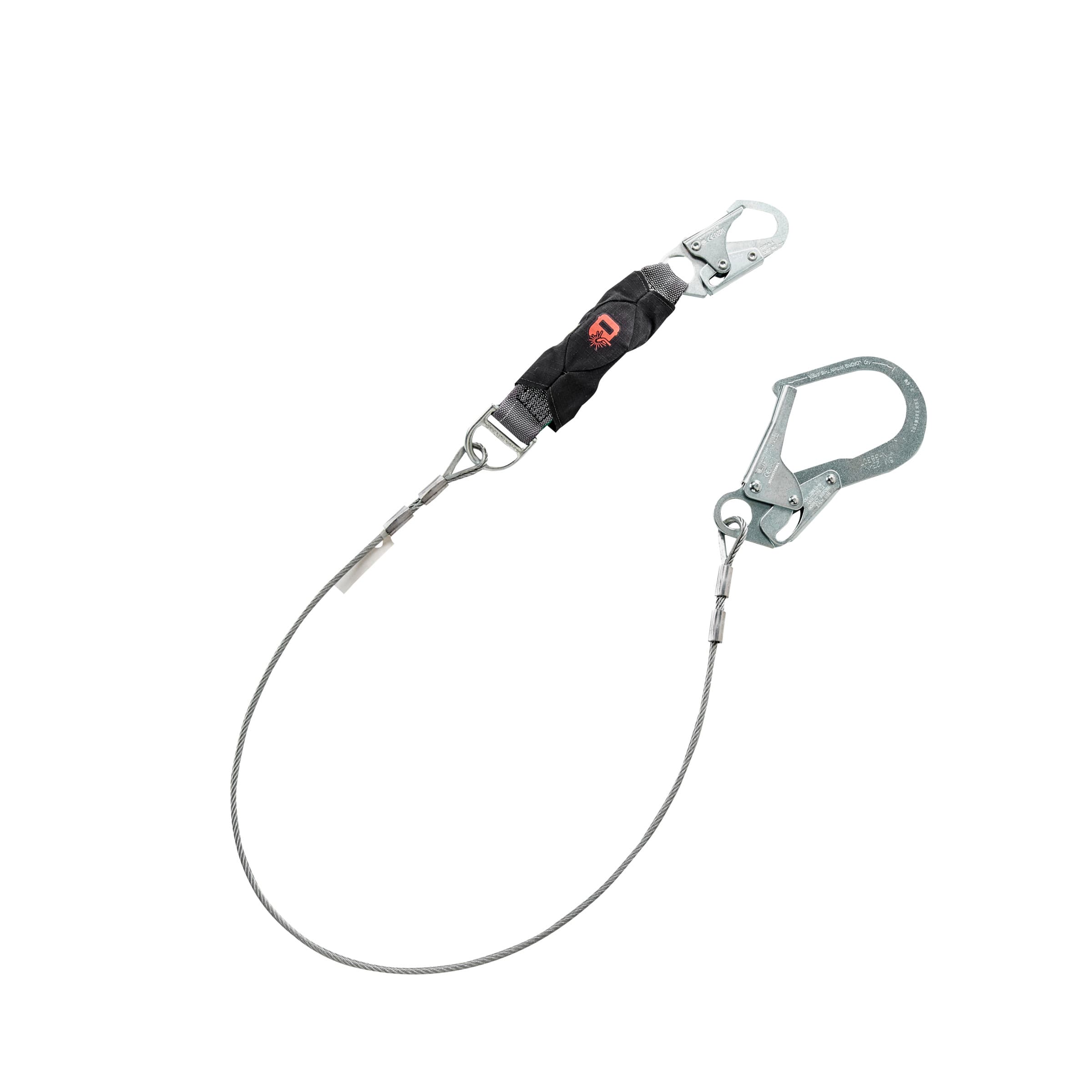 MSA V-Series Welding Cable Single-Leg Fixed Energy Absorbing Lanyard, 6',36Cl Large Snaphooks, Ansi Z359.13-2013