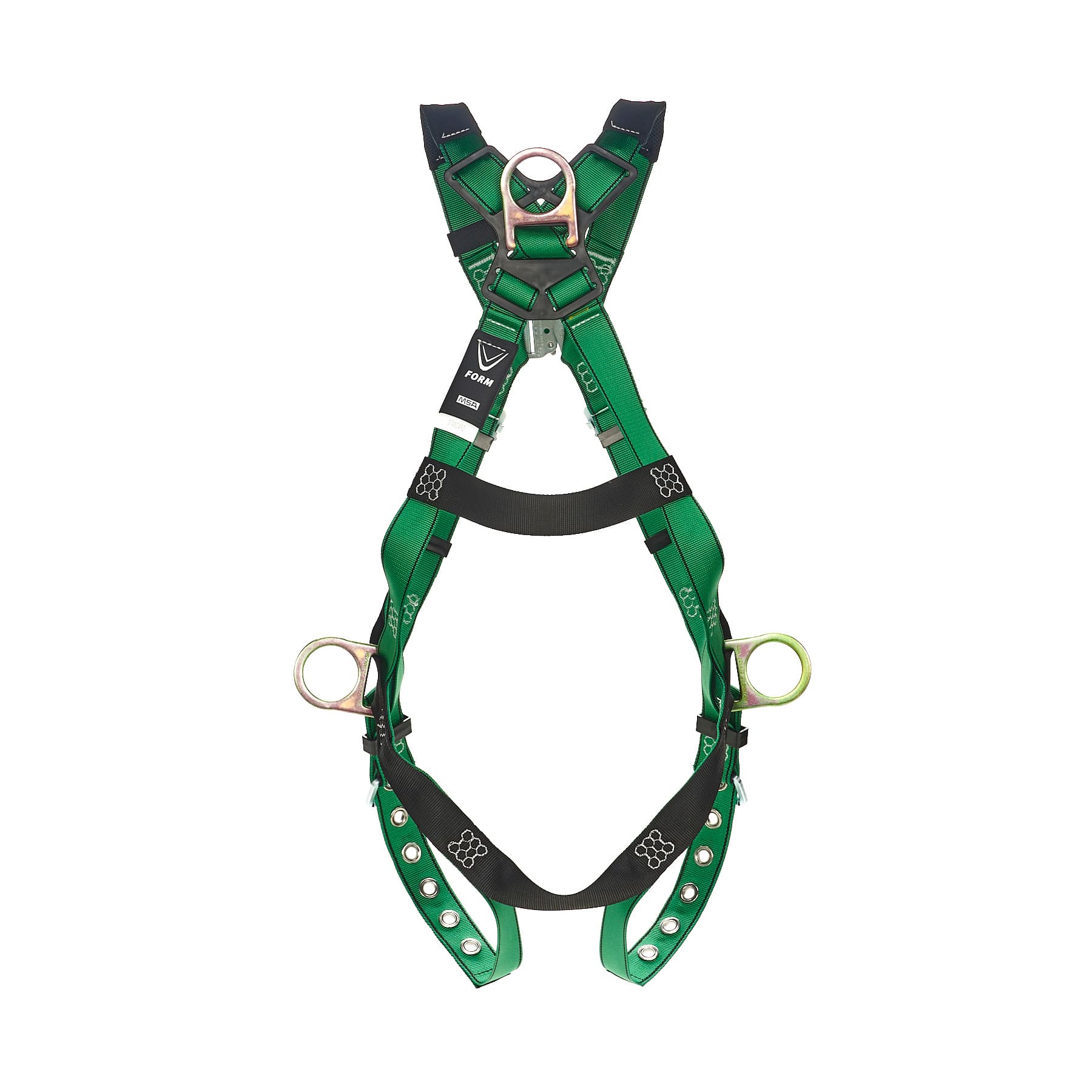 MSA V-Form Harness, Extra Small, Back & Hip D-Rings, Tongue Buckle Leg Straps Quick Connect Chest Buckle_3
