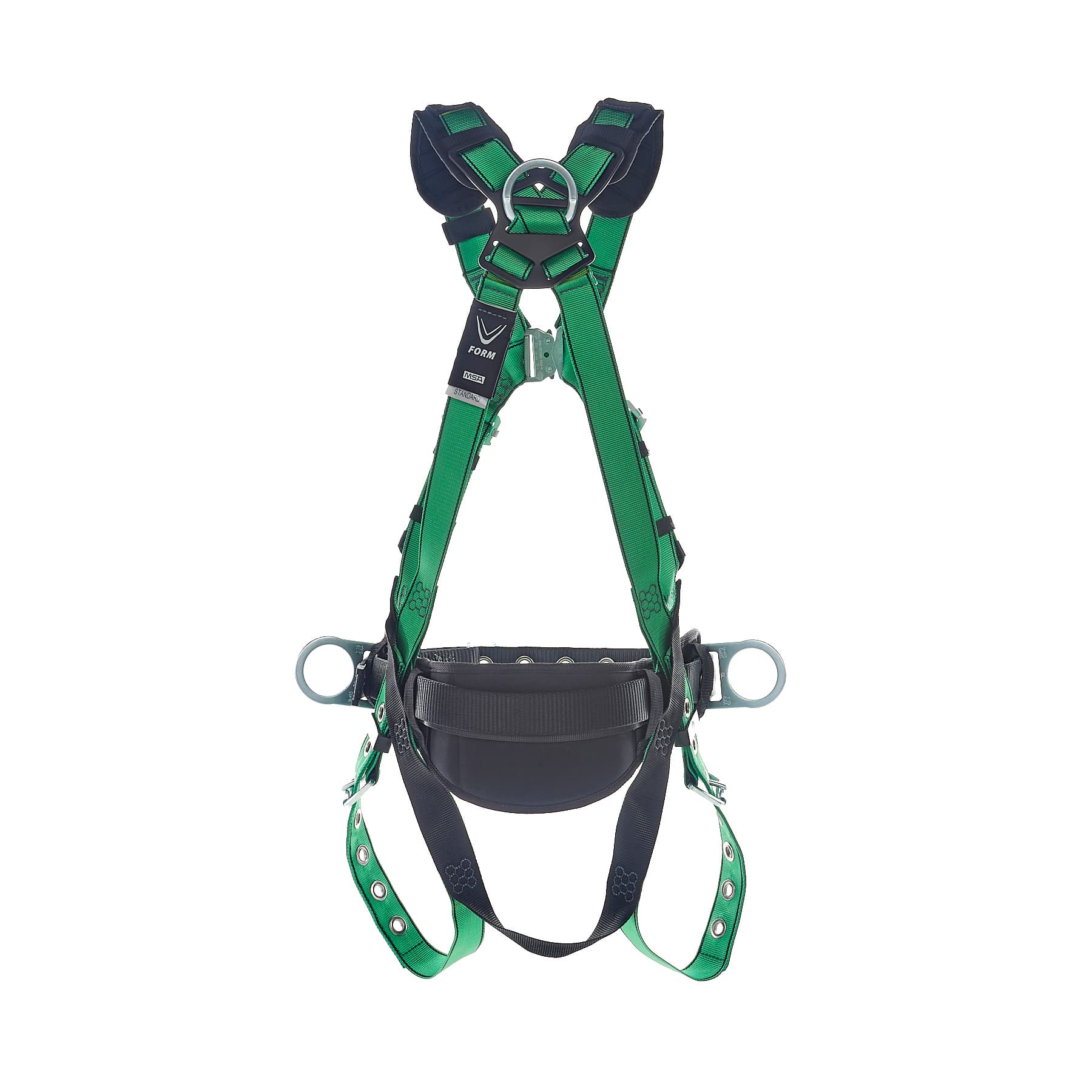 MSA V-Form Construction Harness, Standard, Back & Hip D-Ring, Tongue Buckle Leg Straps, Shoulder Paddingquick Connect Chest Buckle_2
