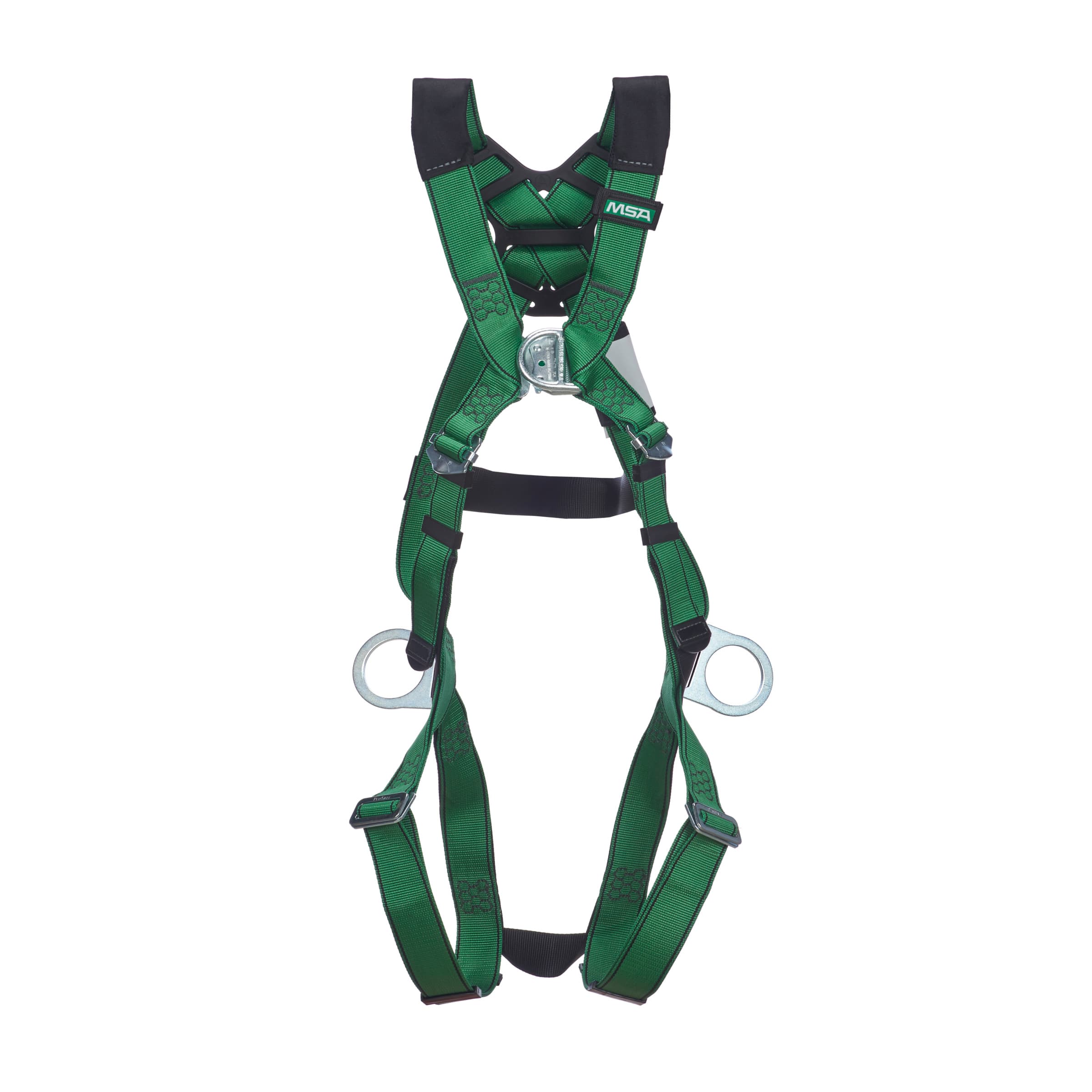 MSA V-Form Harness, Standard, Back & Hip D-Rings, Qwik-Fit Leg Strapsquick Connect Chest Buckle