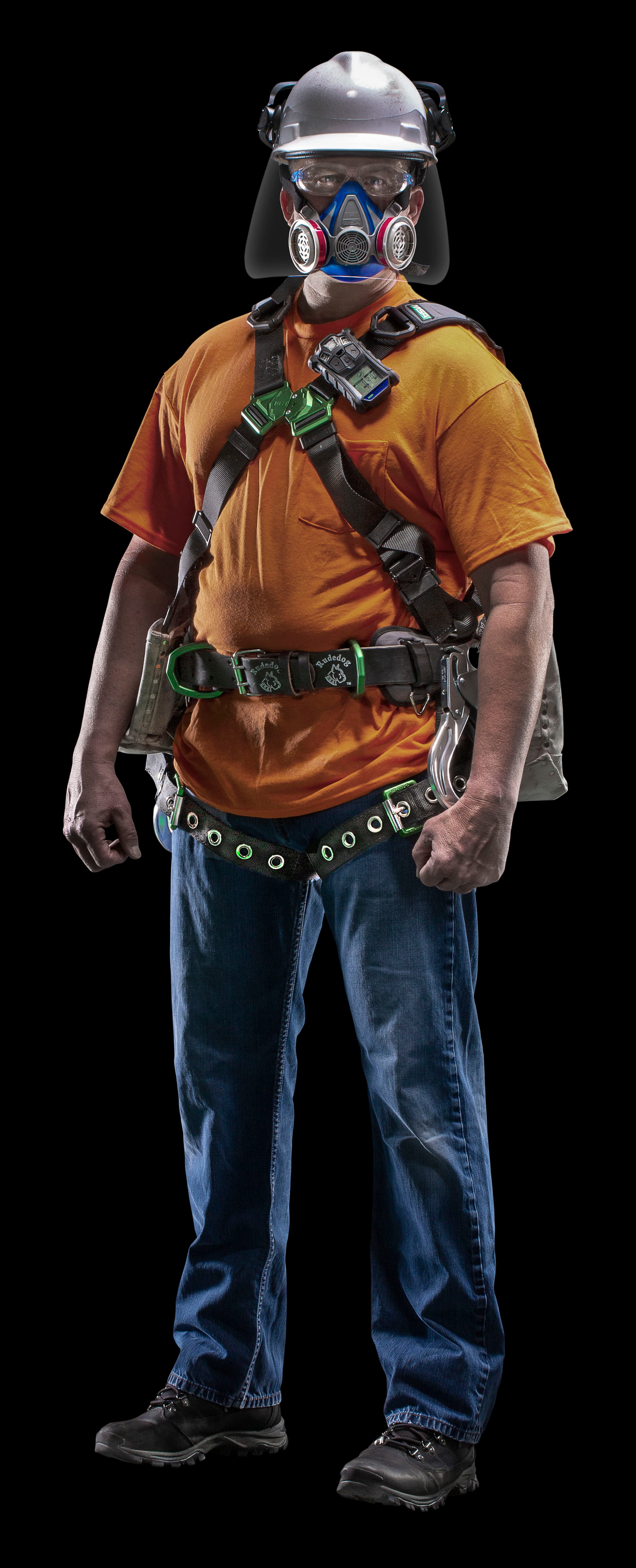 MSA V-Flex Harness, Super Extra Large, Back D-Ring, Chest D-Ring, Tongue Buckle Leg Straps_10