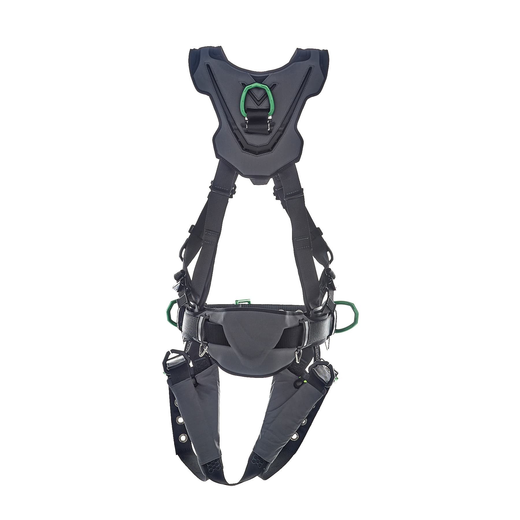 MSA V-Flex Harness, Construction, Super Extra Large, Back D-Ring, Chest D-Ring, Hip D-Rings, Tongue Buckle Leg Straps_1