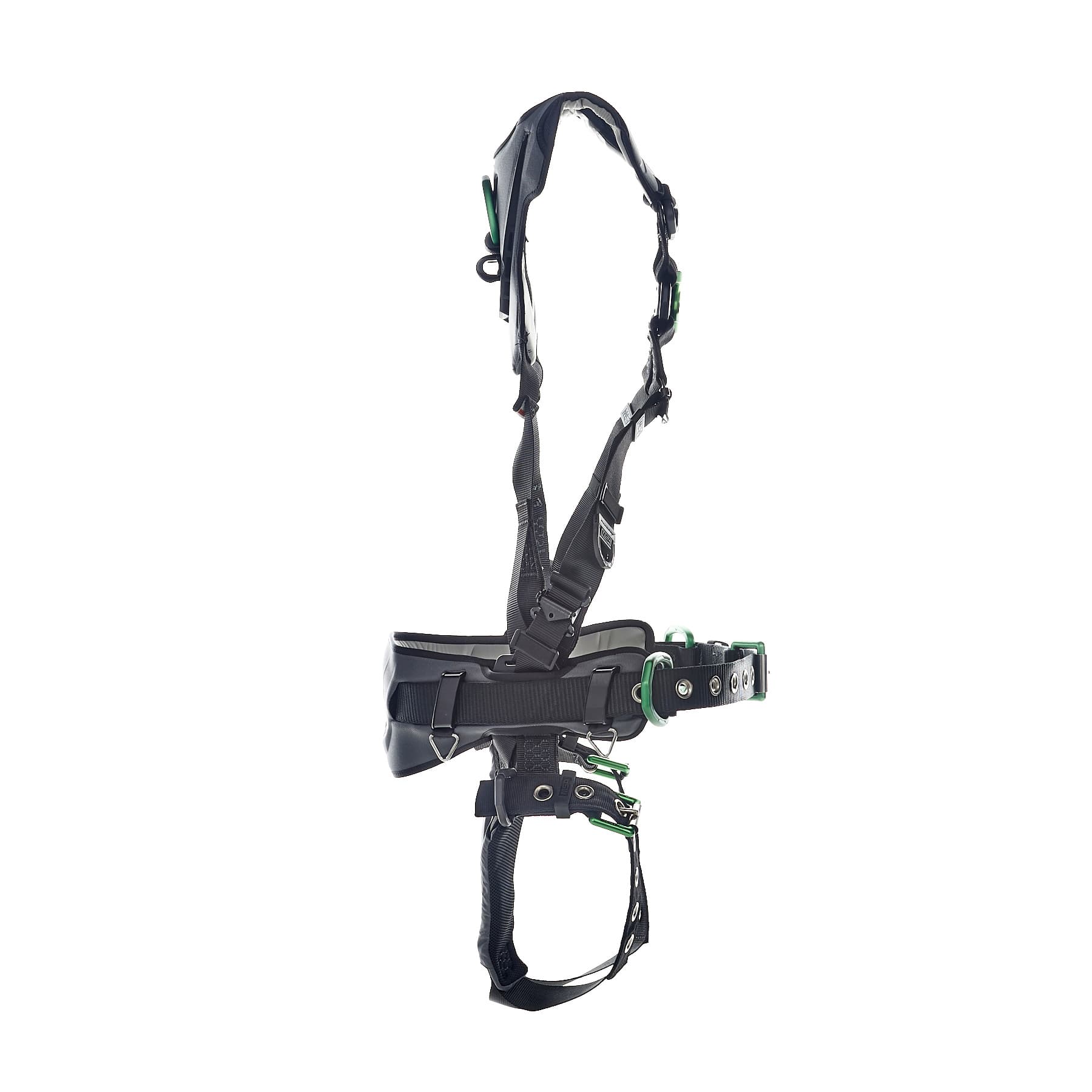 MSA V-Flex Harness, Construction, Super Extra Large, Back D-Ring, Chest D-Ring, Hip D-Rings, Tongue Buckle Leg Straps_7