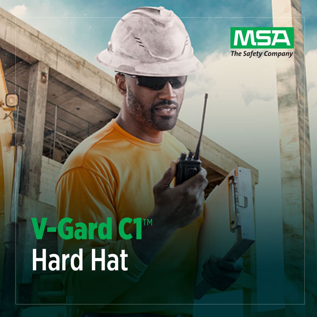 MSA V-Gard C1 Full Brim, Vented, Fas-Trac Iii, Orange_19
