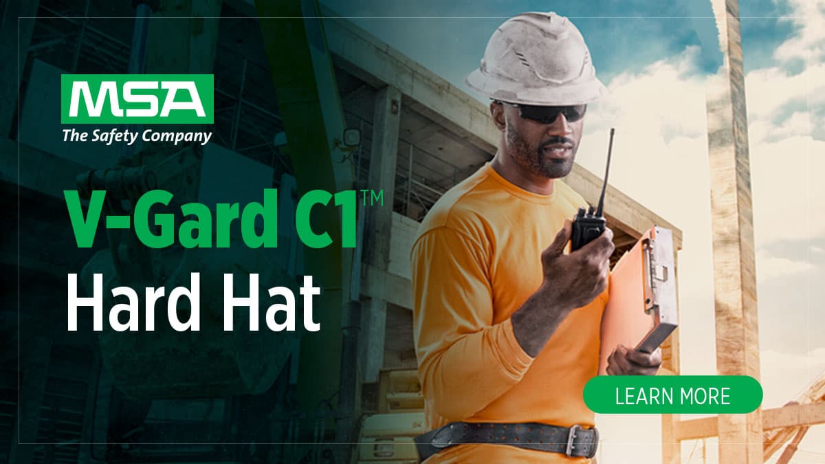 MSA V-Gard C1 Full Brim, Vented, Fas-Trac Iii, Orange_25