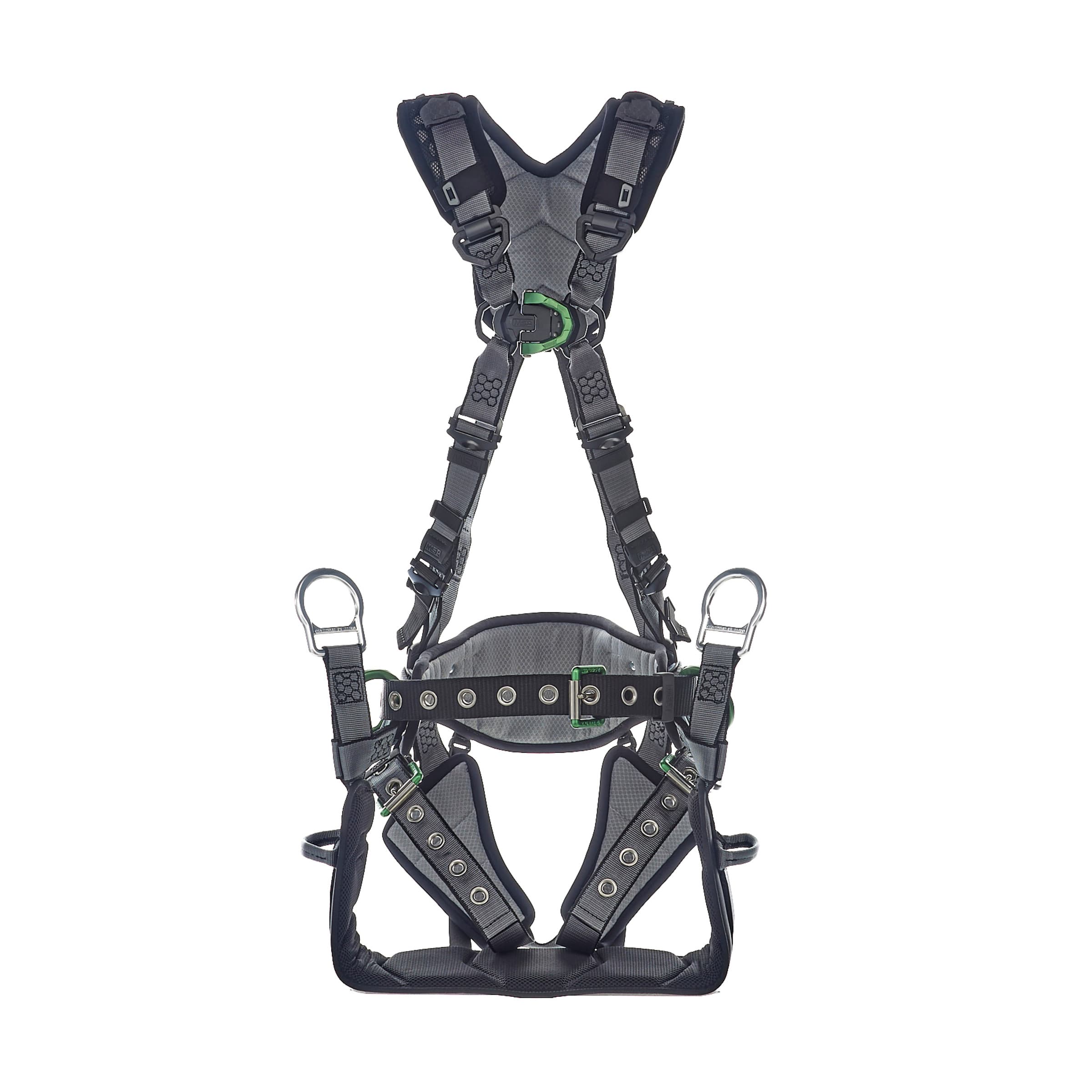 MSA V-Fit Tower Harness, Standard, Back, Chest & Hip D-Rings, Tongue Buckle Leg And Belt Straps, Shoulder & Leg Padding