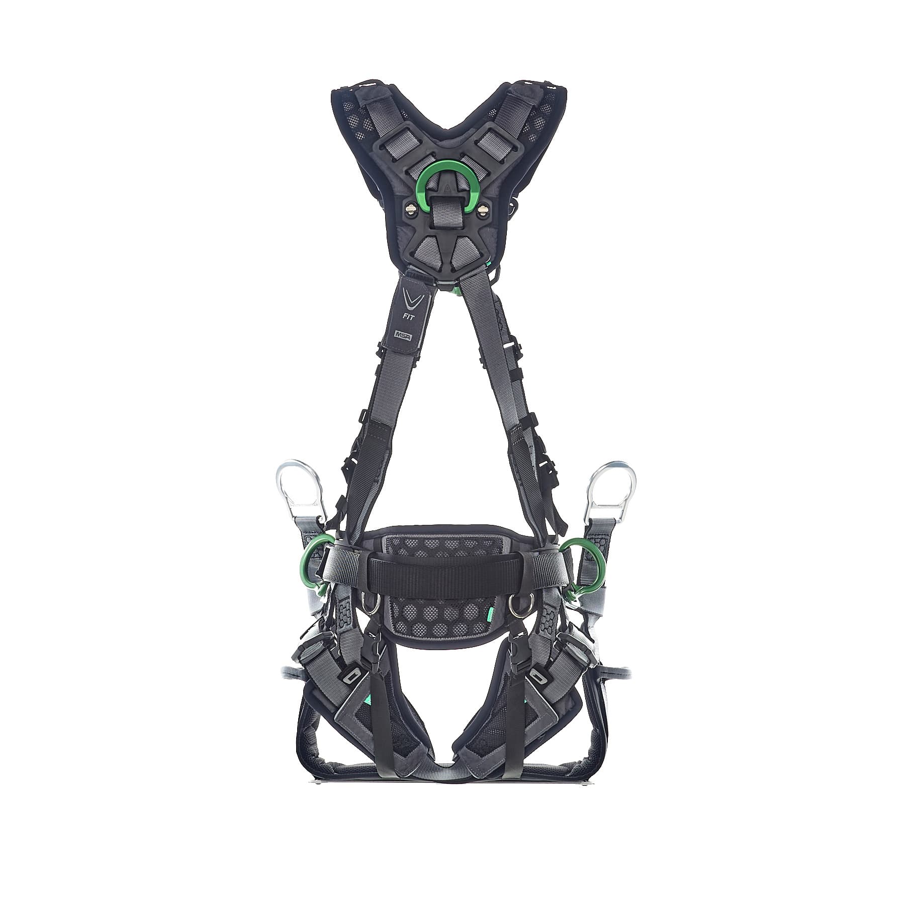 MSA V-Fit Tower Harness, Super Extra Large, Back, Chest & Hip D-Rings, Tongue Buckle Leg And Belt Straps, Shoulder & Leg Padding_3