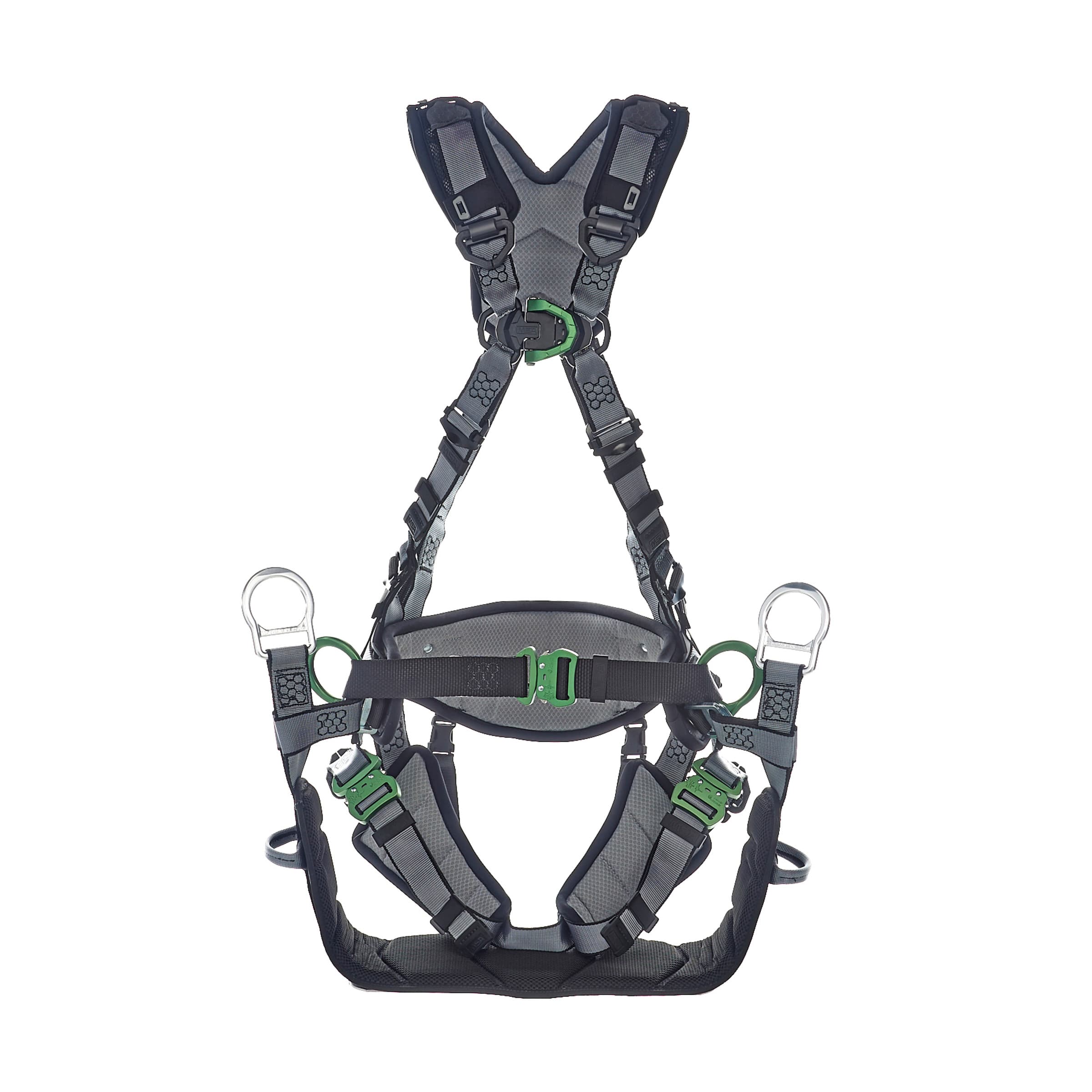 MSA V-Fit Tower Harness, Extra Small, Back, Chest & Hip D-Rings, Quick-Connect Leg And Belt Straps Shoulder & Leg Padding