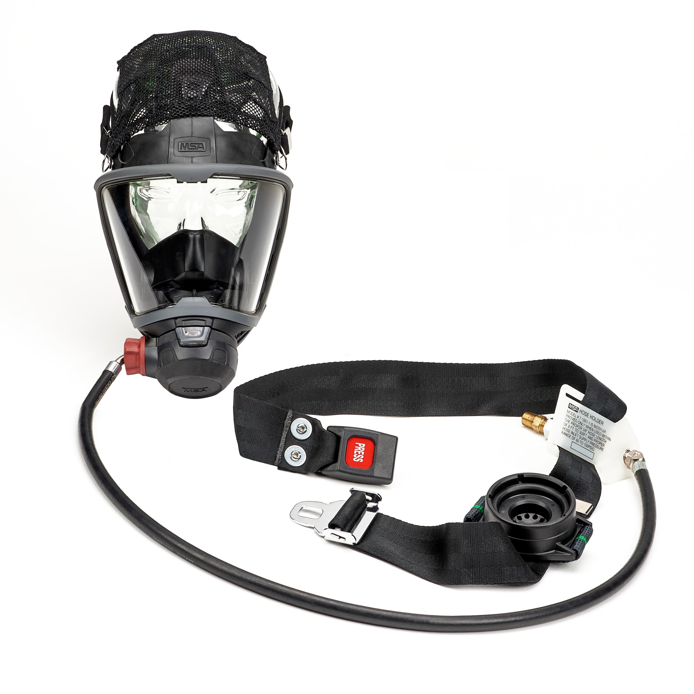 MSA G1 Cadet Sar, 30" Regulator With Nomex Belt, G1 Facepiece With Kevlar Head Harness, Fittings Ordered Separately