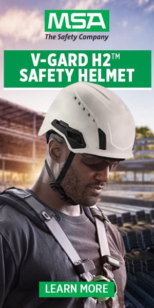 MSA V-Gard H2 Safety Helmet, Mips, Non-Vented, Black_2