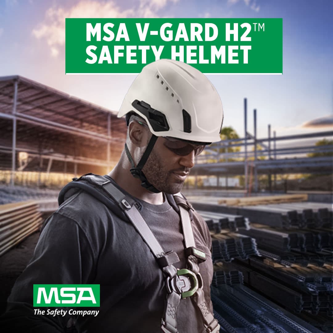 MSA V-Gard H2 Safety Helmet, Mips, Non-Vented, Black_6