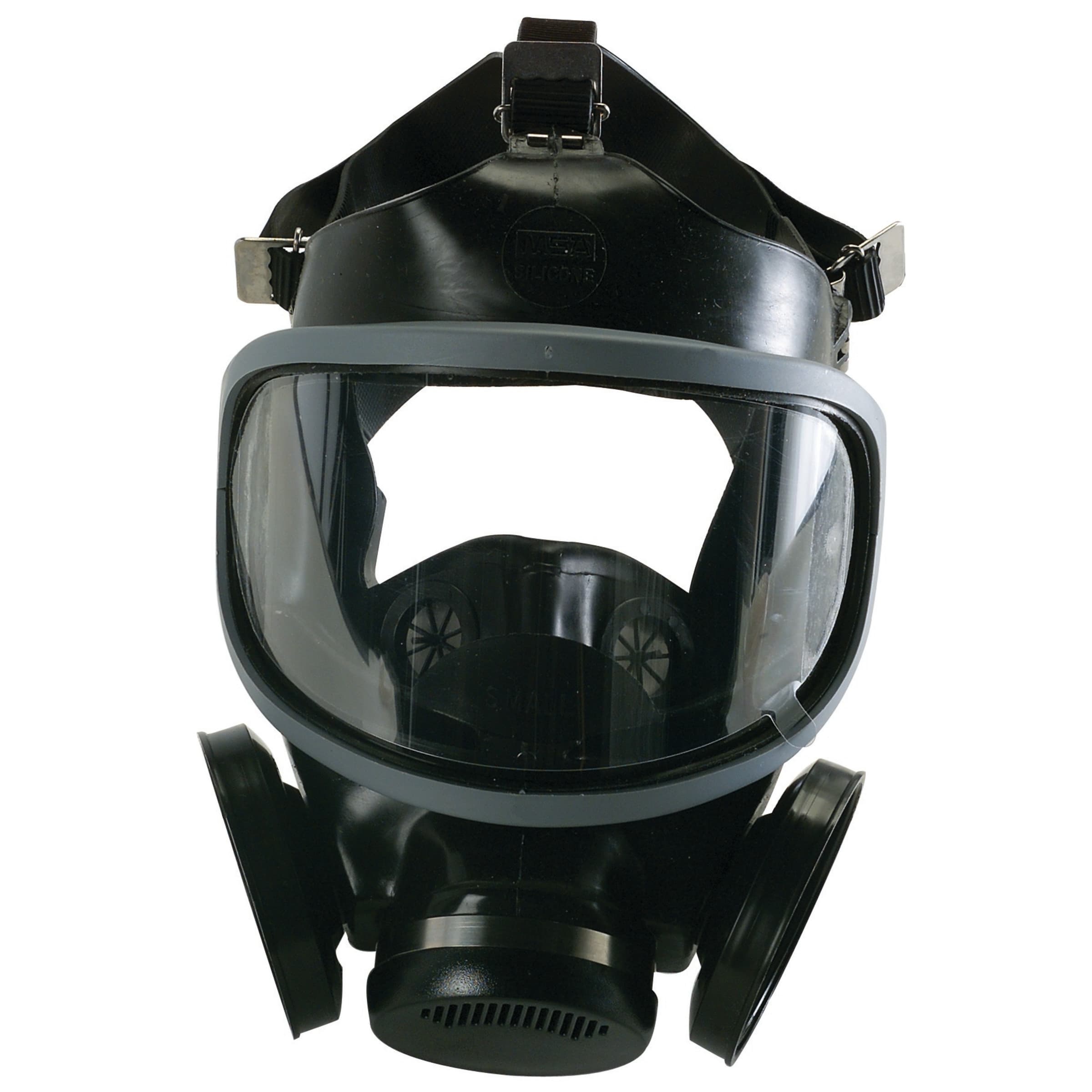 MSA Ultra-Twin Facepiece, Medium, Silicone, Black